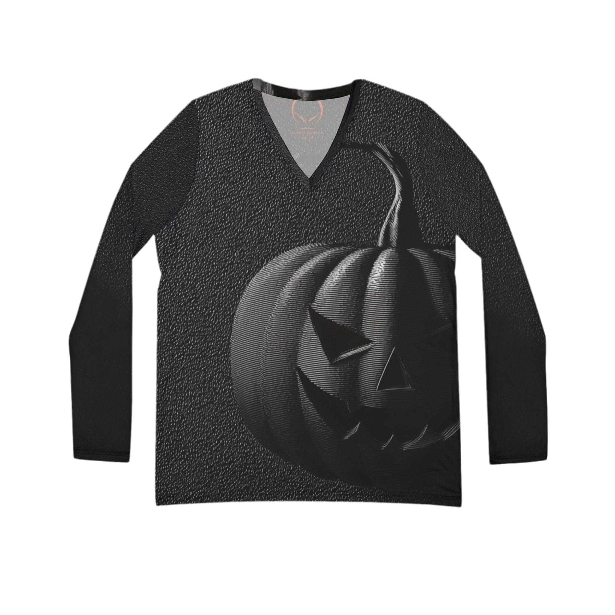 Maison Verne Halloween Ltd. Edition Plus Size Damen Halloween V-Neck Shirt - Wicked Elegance No. 08