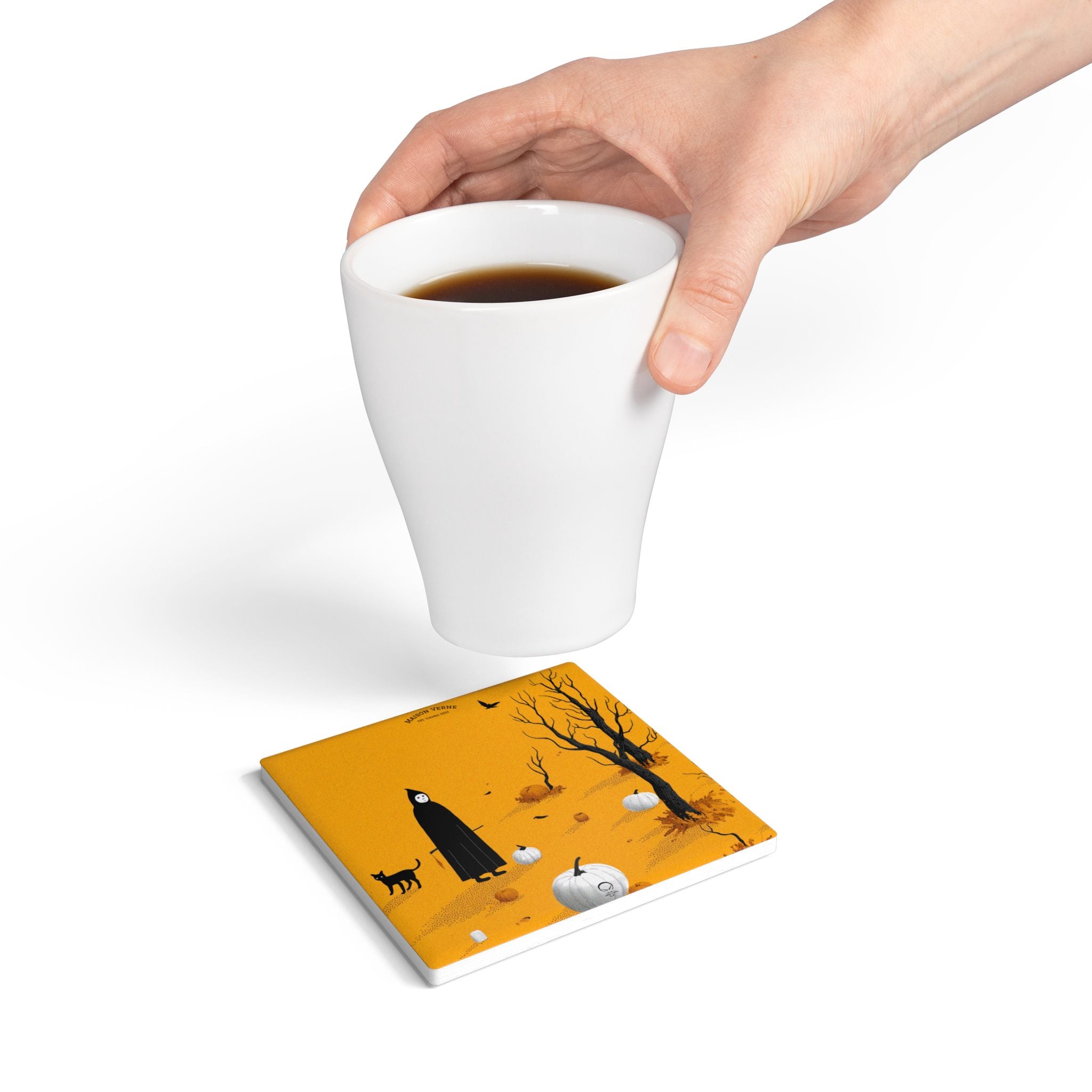 HALLOWEEN LIMITED EDITION Ceramic Coaster "Silent Harvest" - ππ» Wicked Elegance No. 11 π»π