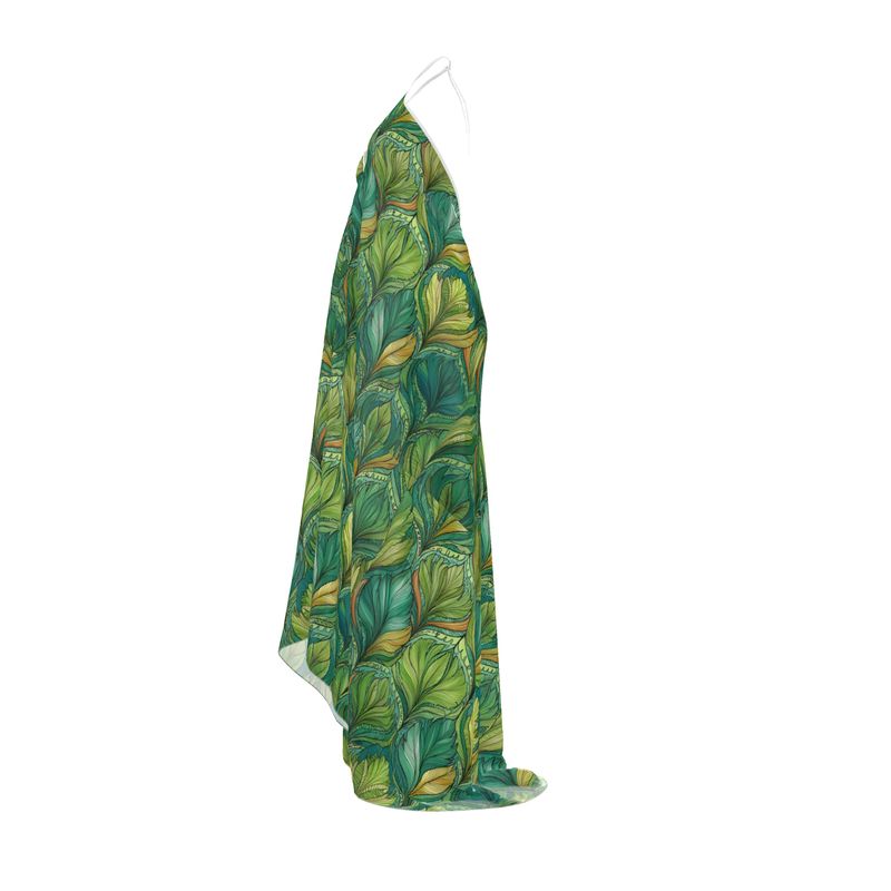 MV Couture Maßgefertigtes rückenfreies Neckholder-Kleid aus reiner Seide - Wearable Art