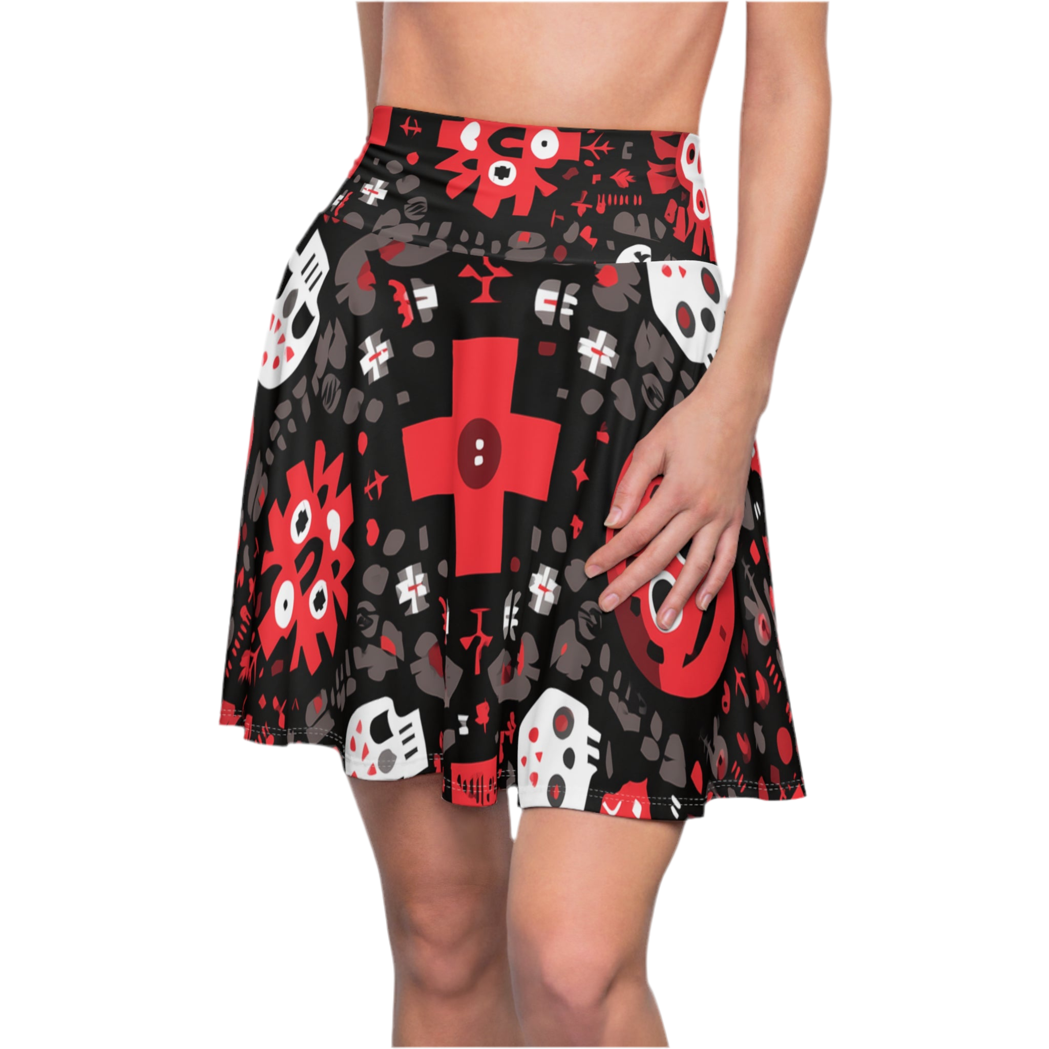 Maison Verne Halloween Ltd. Edition Women's Skater Skirt "Occult Patterns" - Wicked Elegance No. 75