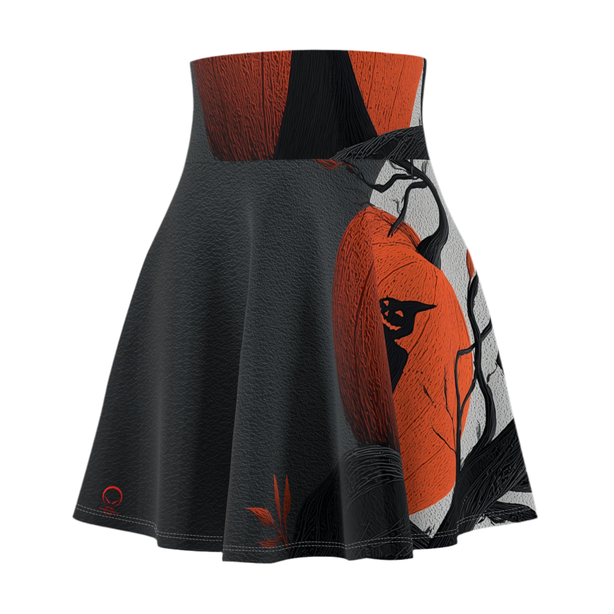HALLOWEEN LIMITED EDITION Women's Skater Skirt "Pumpkin Shadow" - 🎃👻 Wicked Elegance No. 02 👻🎃