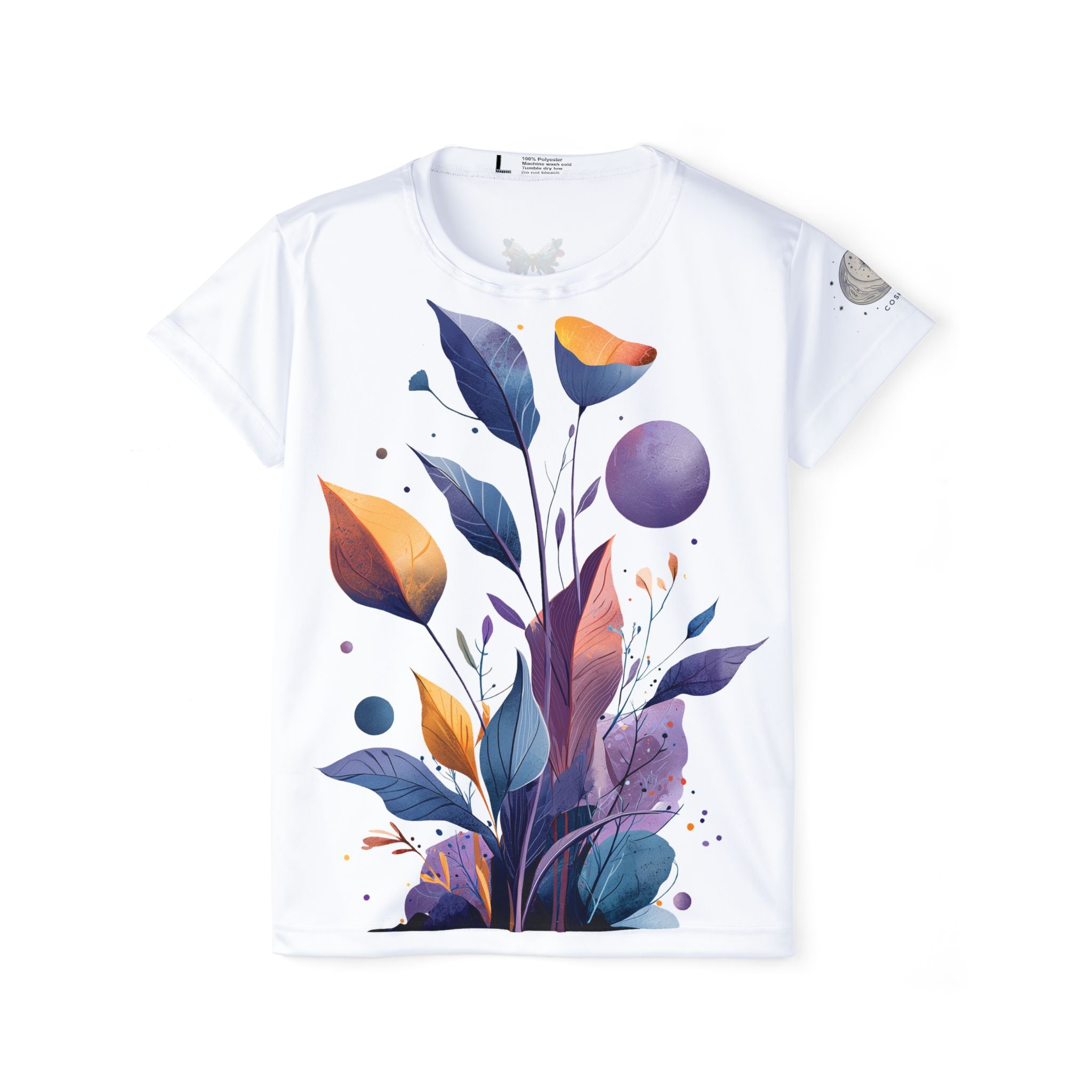 Plus Size Damen T-shirt "Celestial Bloom" - Cosmic Botanicals No. 30 (weiß)