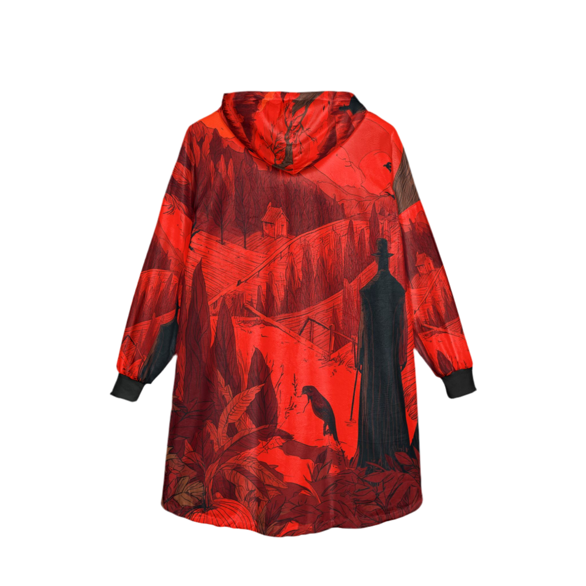 HALLOWEEN LIMITED EDITION Cozy Unisex Hooded Blanket -  Wicked Elegance No. 15