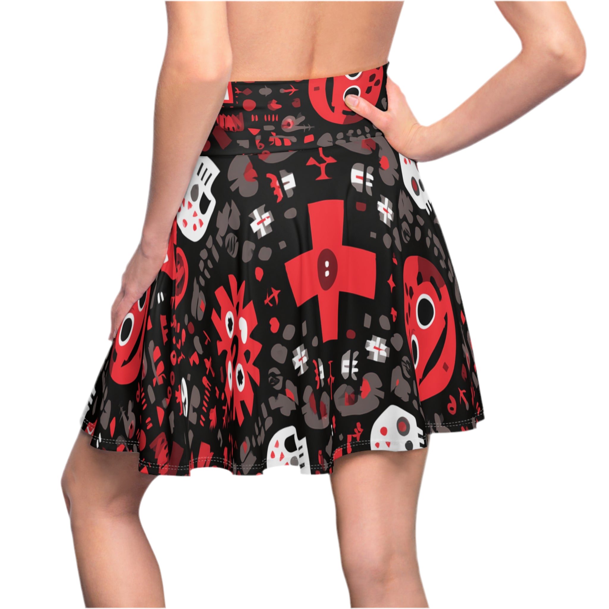Maison Verne Halloween Ltd. Edition Women's Skater Skirt "Occult Patterns" - Wicked Elegance No. 75