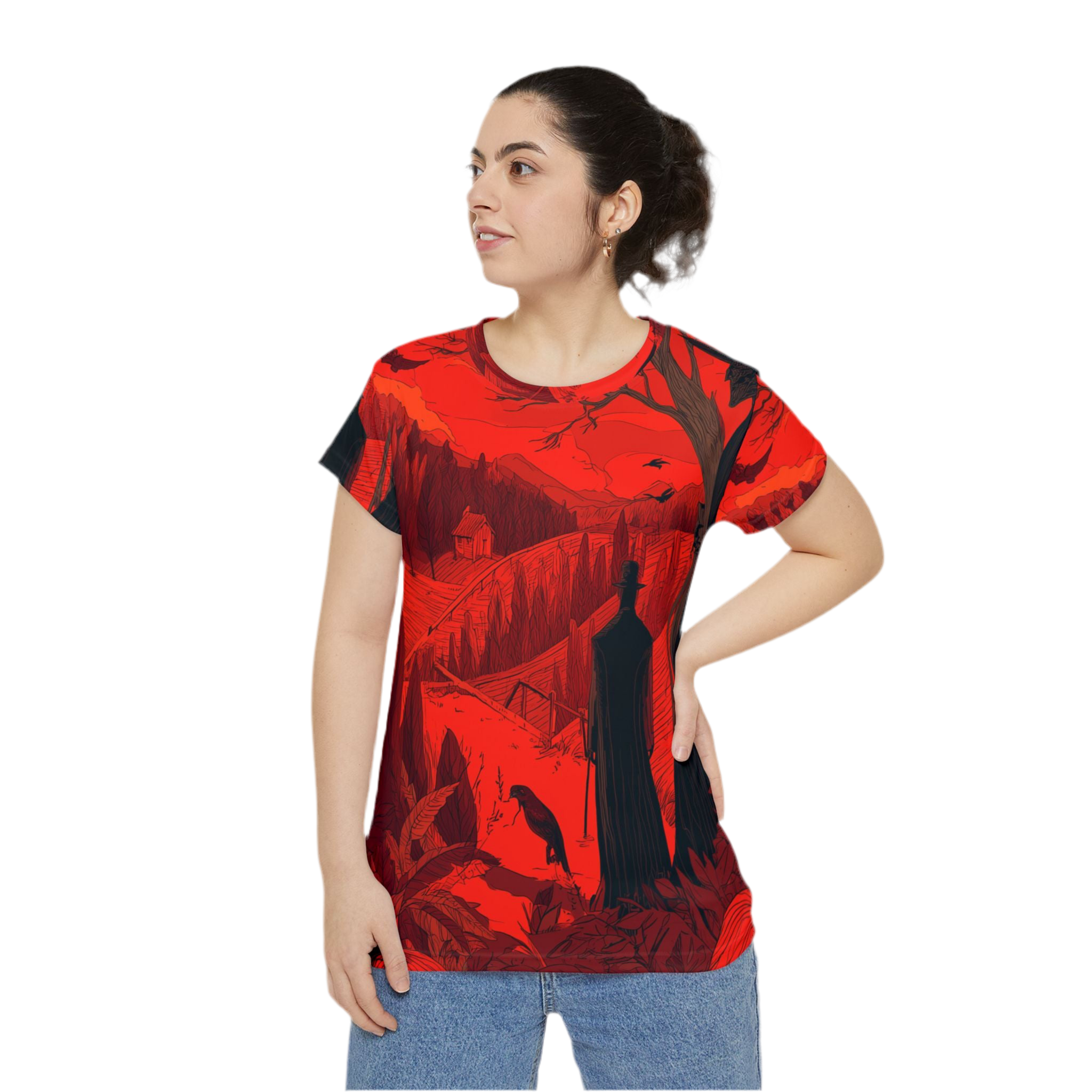 Maison Verne Halloween Ltd. Edition Damen Shirt "Crimson Harvest" - 🎃👻 Wicked Elegance No. 15 👻🎃