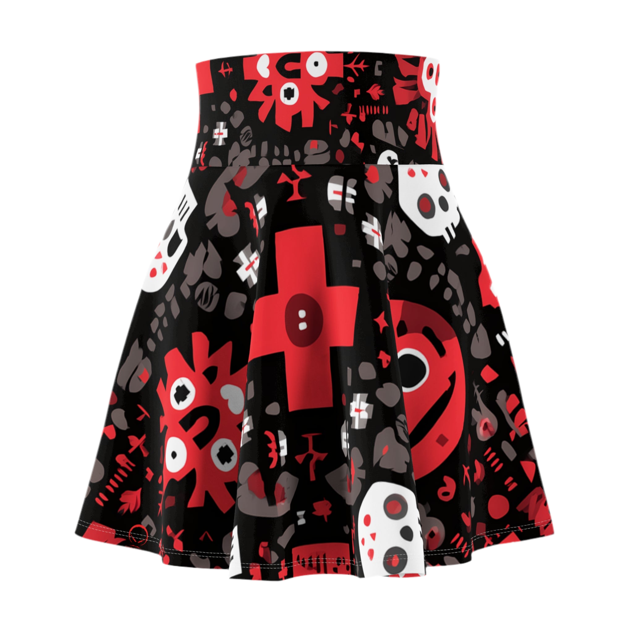 Maison Verne Halloween Ltd. Edition Women's Skater Skirt "Occult Patterns" - Wicked Elegance No. 75