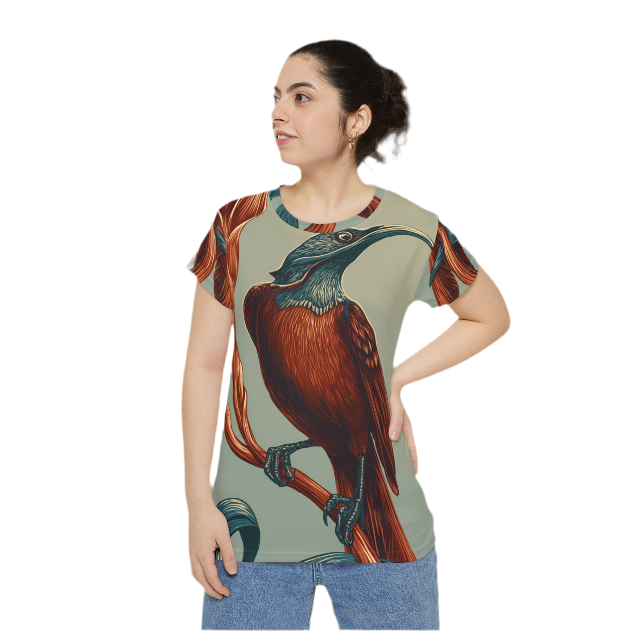 Women's Shirt "Crimson Sentinel" - Wilderness Whisper No. 46