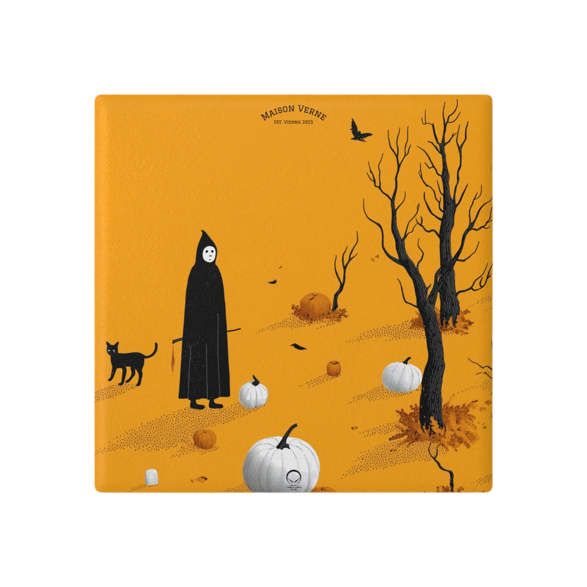 HALLOWEEN LIMITED EDITION Ceramic Coaster "Silent Harvest" - ππ» Wicked Elegance No. 11 π»π