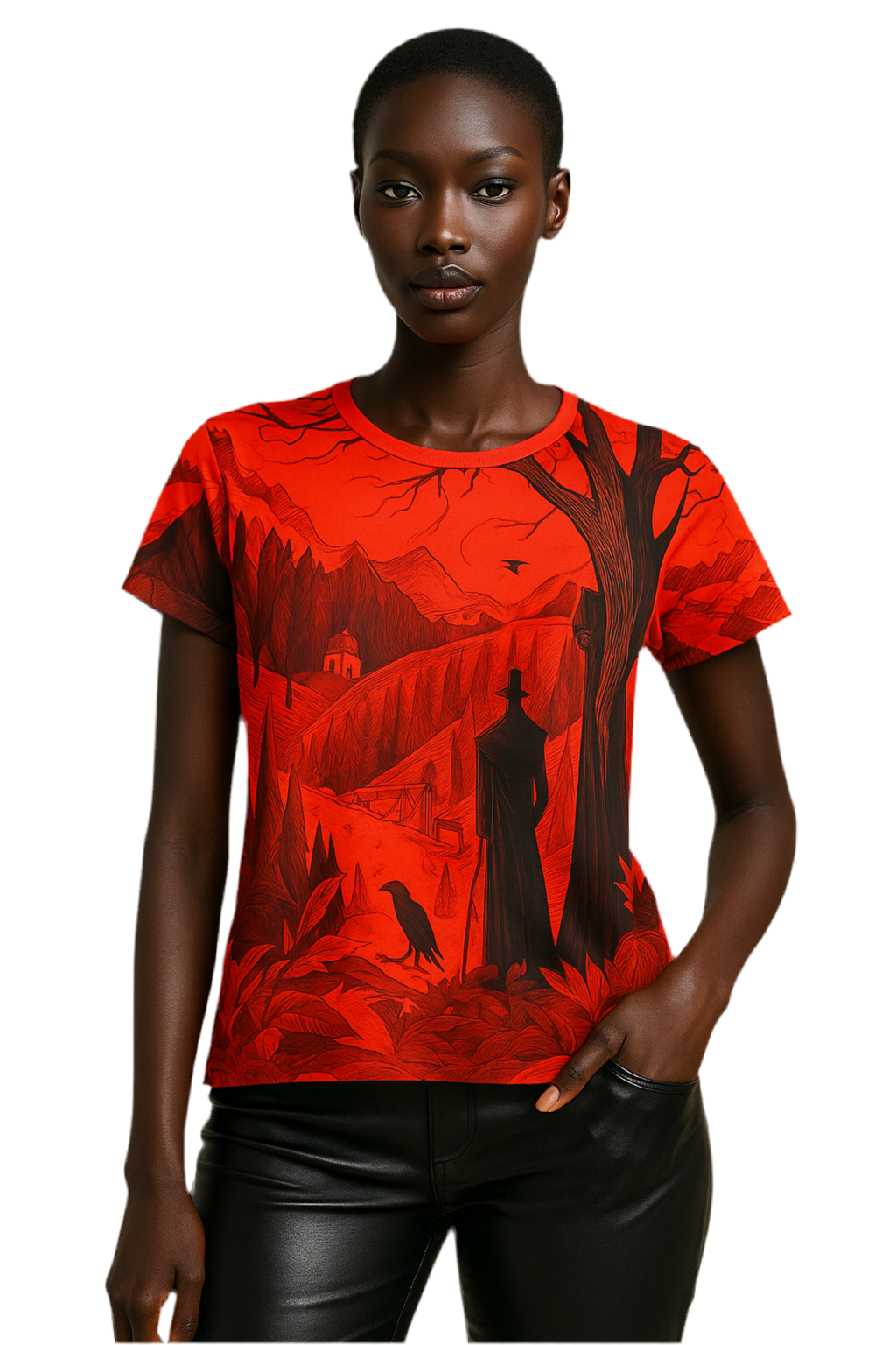 Maison Verne Halloween Ltd. Edition Damen Shirt "Crimson Harvest" - 🎃👻 Wicked Elegance No. 15 👻🎃