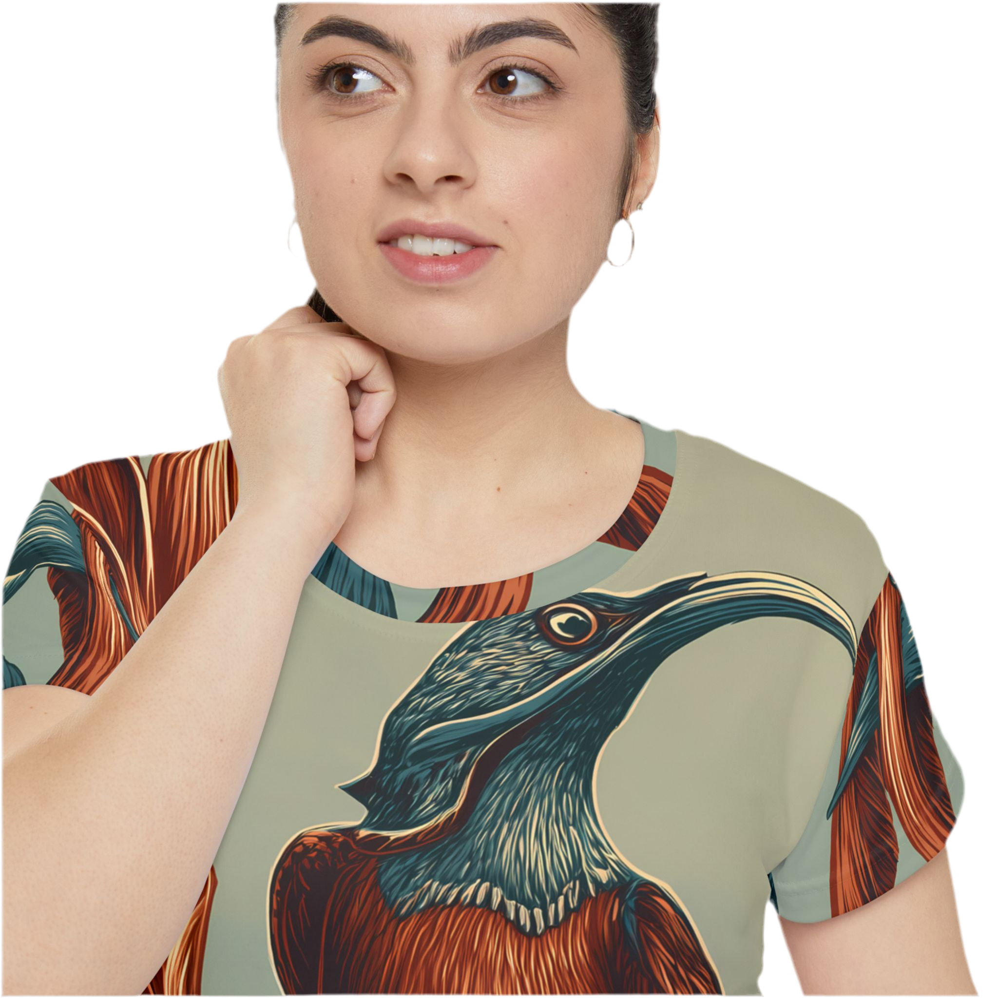 Women's Shirt "Crimson Sentinel" - Wilderness Whisper No. 46