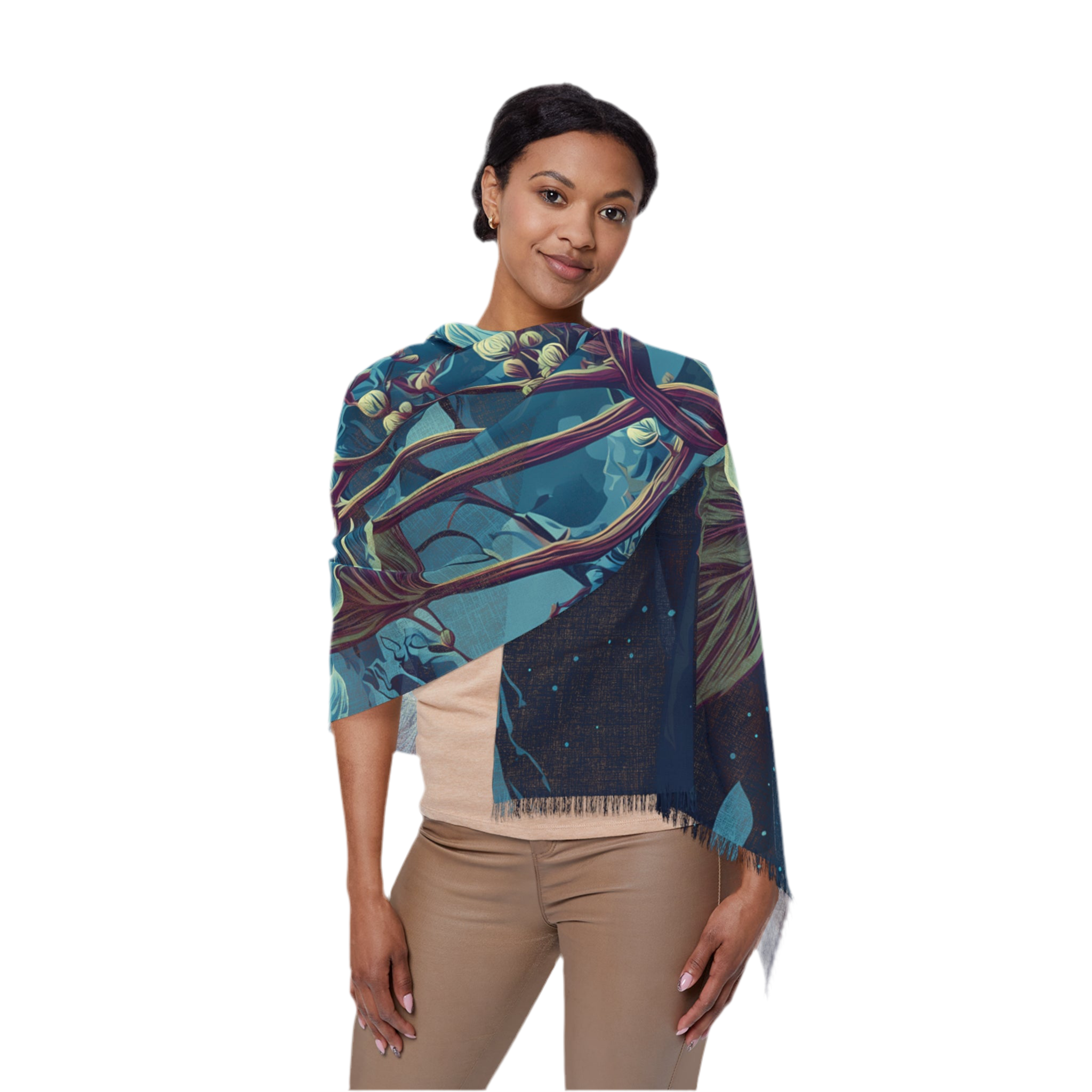 Lightweight scarf "Galactic Veins" - Cosmic Botanicals No. 89