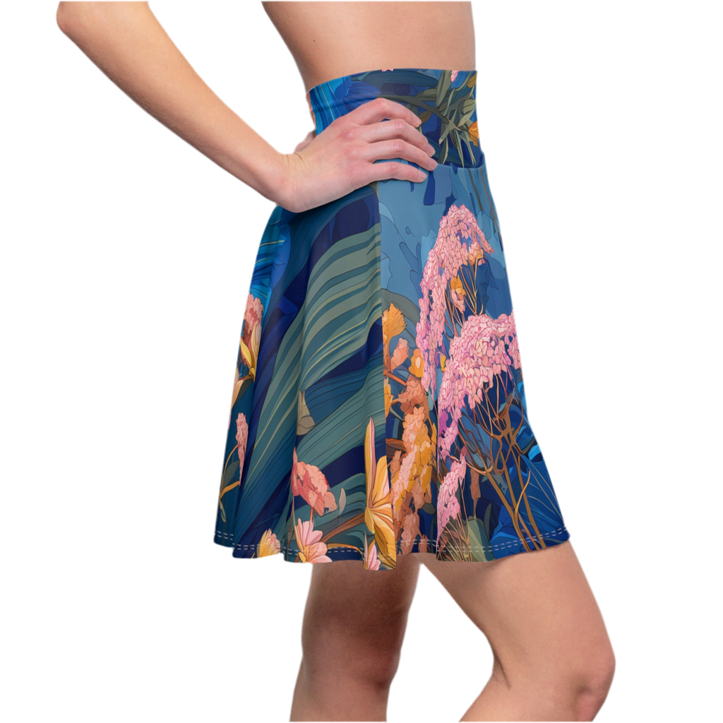 Skater skirt "Nocturnal Bloom" - Cosmic Botanicals No. 57