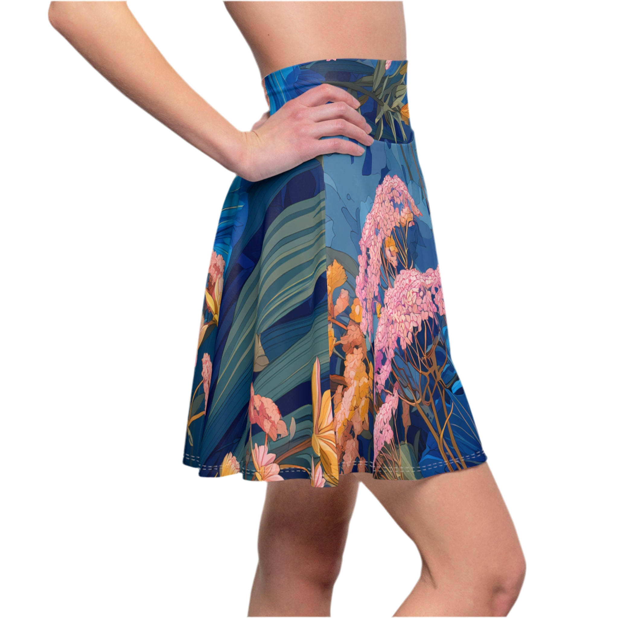 Skater skirt "Nocturnal Bloom" - Cosmic Botanicals No. 57