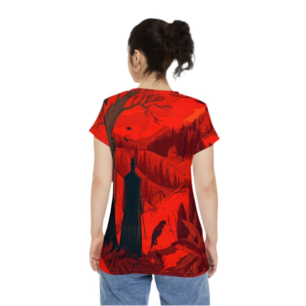 Maison Verne Halloween Ltd. Edition Damen Shirt "Crimson Harvest" - 🎃👻 Wicked Elegance No. 15 👻🎃