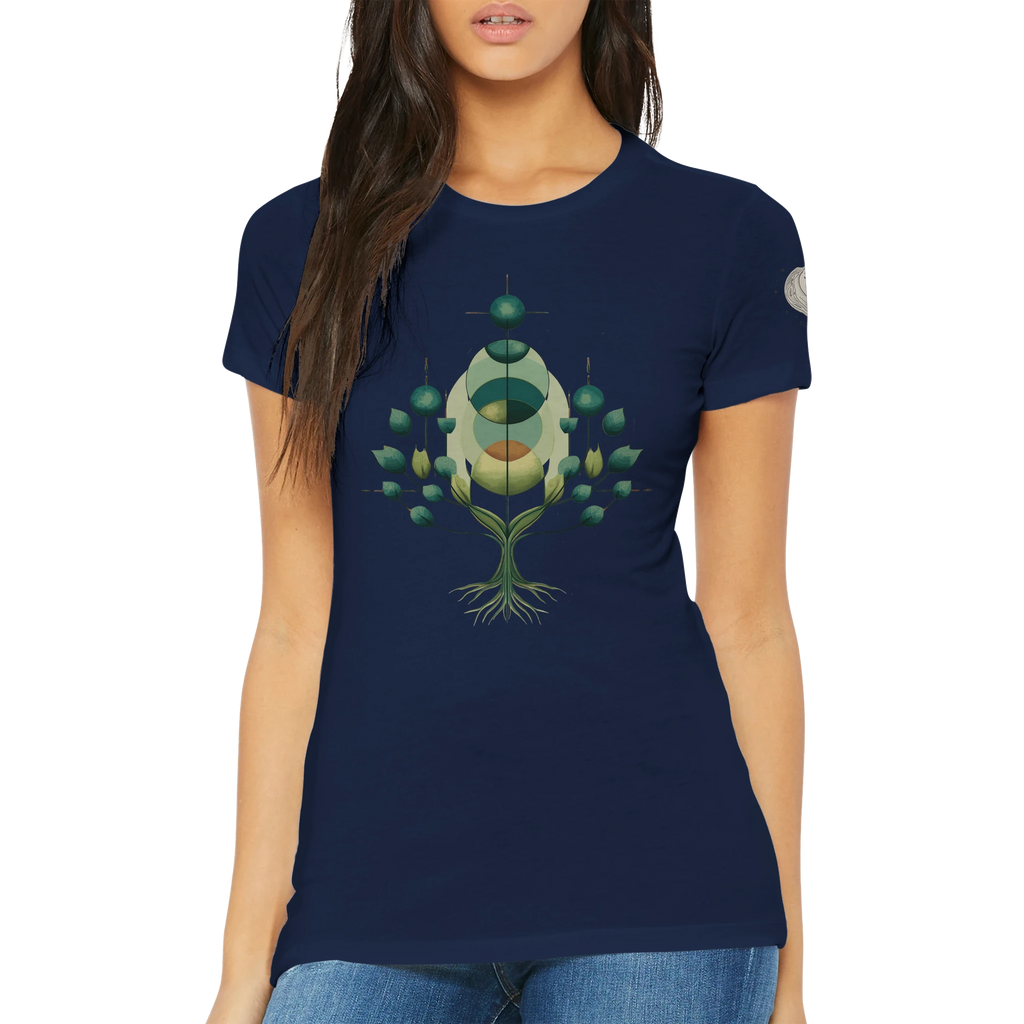 Women's T-shirt "Verdant Pulse" - Cosmic Botanicals No. 46 (EU)