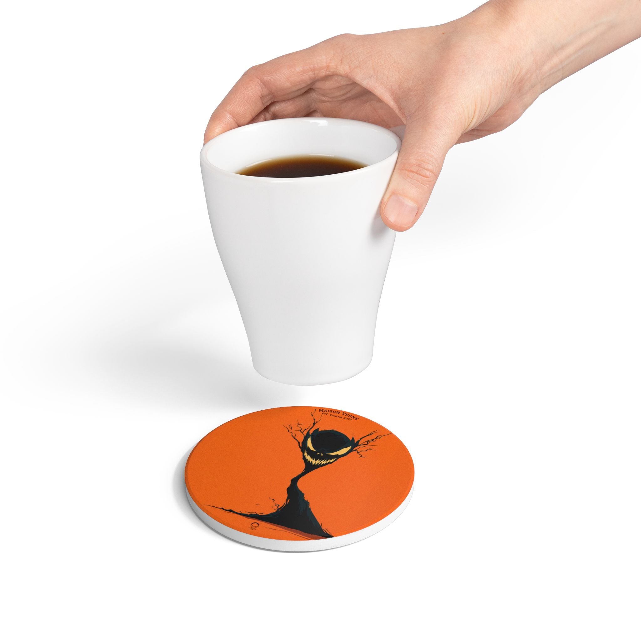 HALLOWEEN LIMITED EDITION Ceramic Coaster "The Grinning Tree" - 🎃👻 Wicked Elegance No. 26 👻🎃