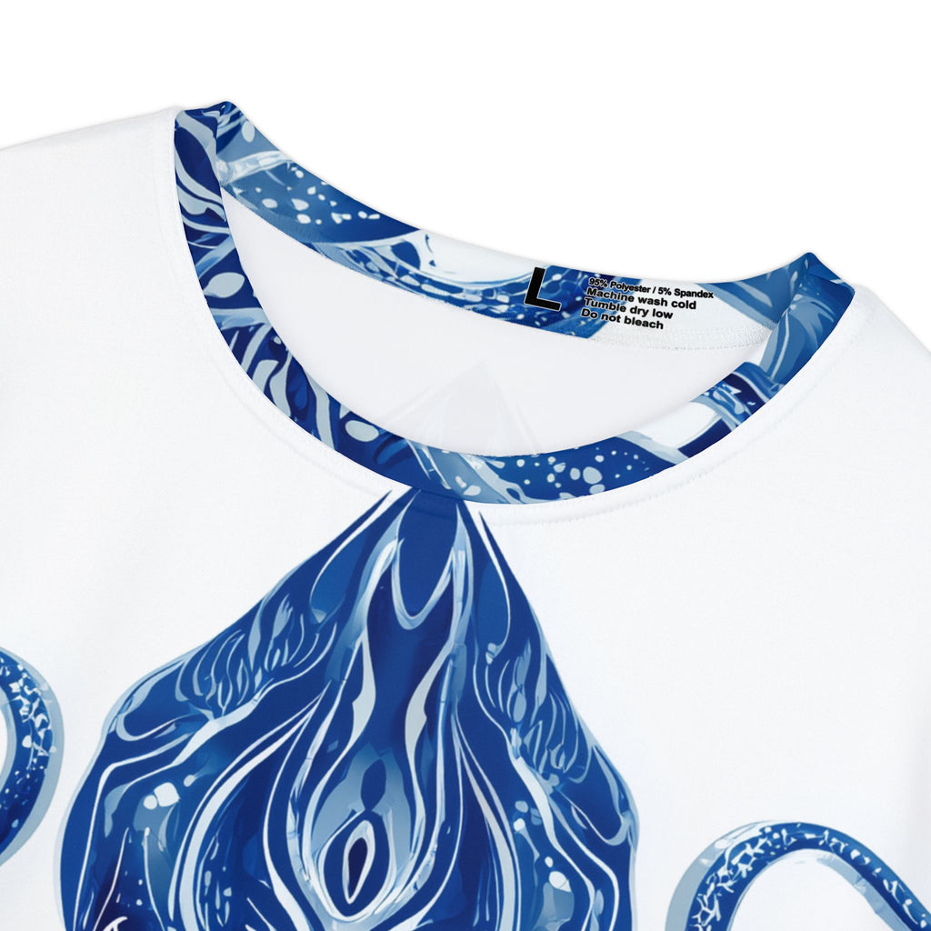 Women's Shirt "Deep Blue Bloom" - Opal Depths No. 32