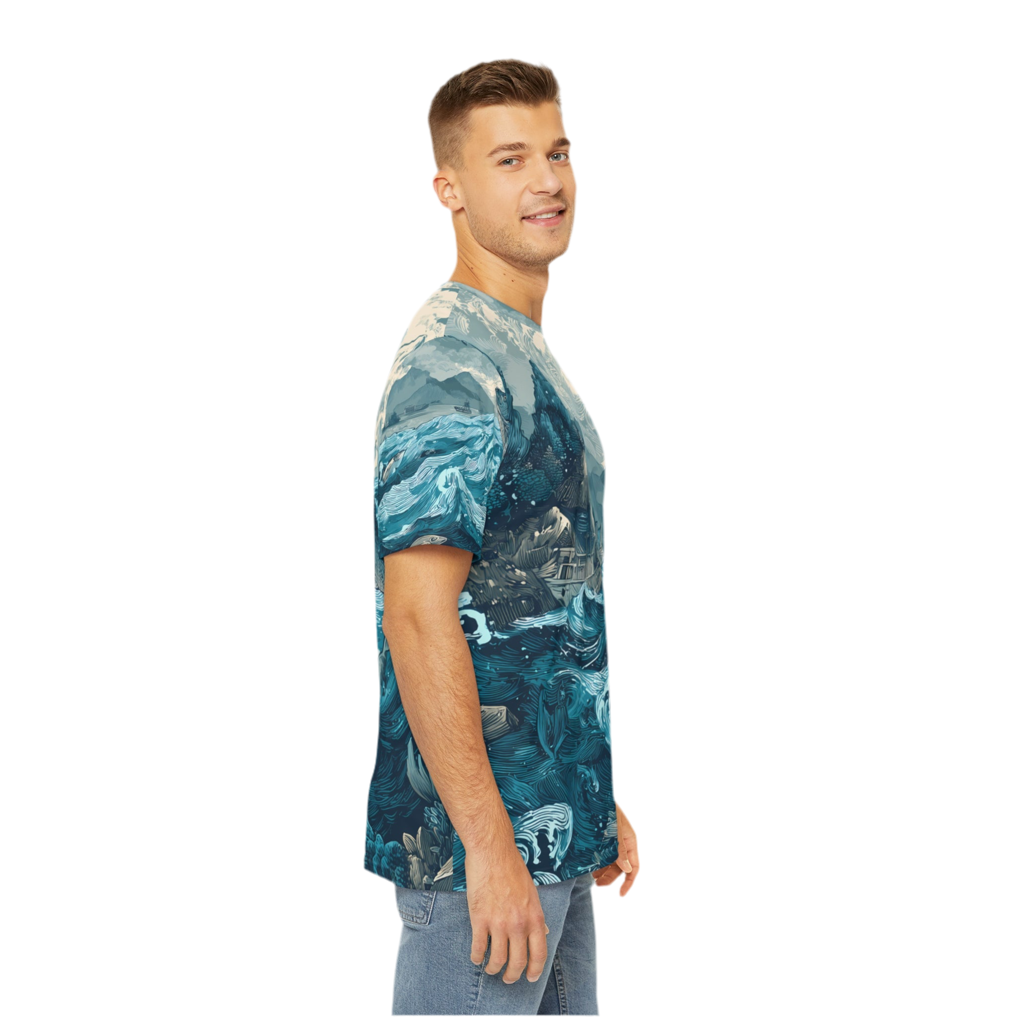 Men's Shirt "Tides of the Untamed North", Opal Depths No. 40
