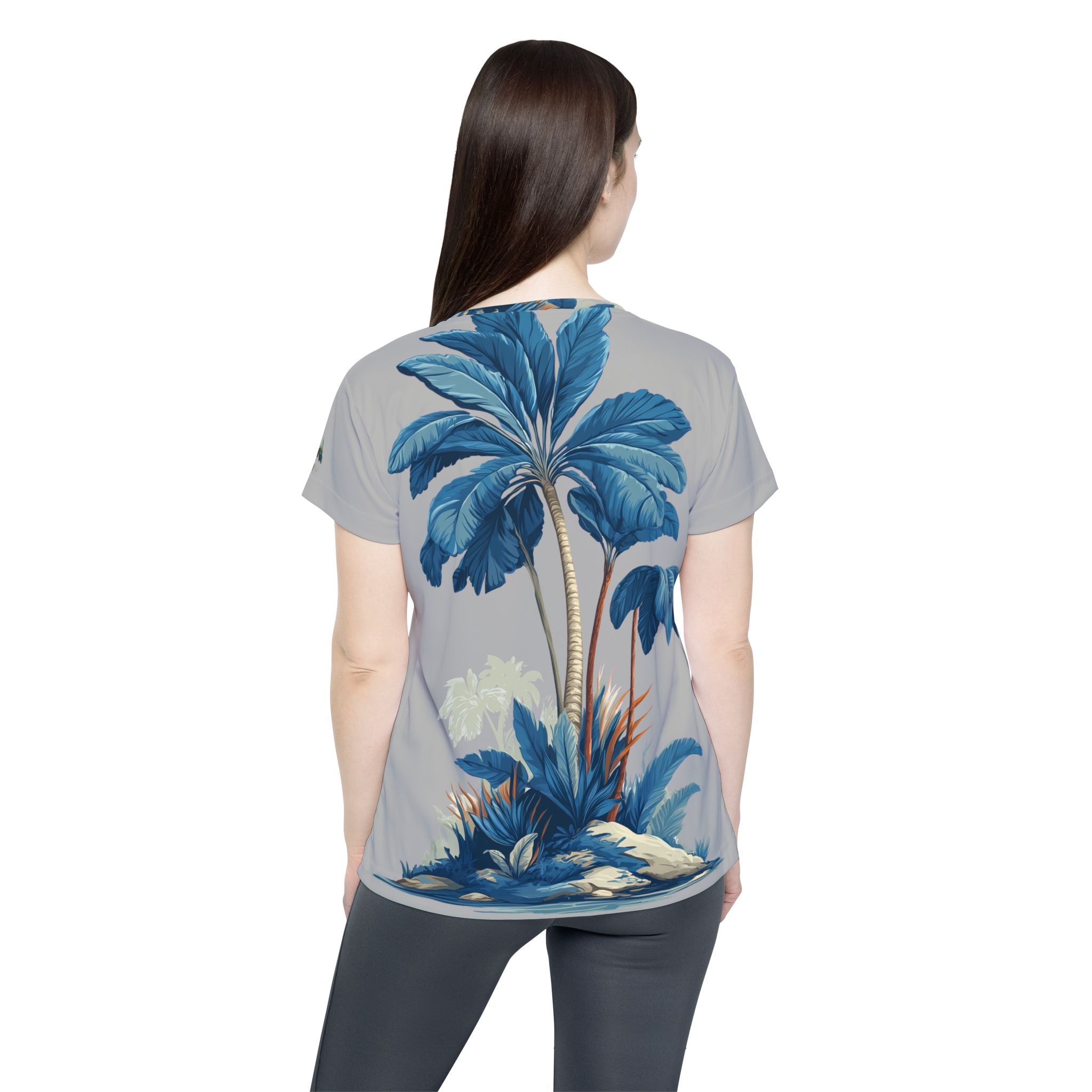 Women's T-shirt "Blue Tropic" - Wilderness Whisper No. 02 (silver gray)