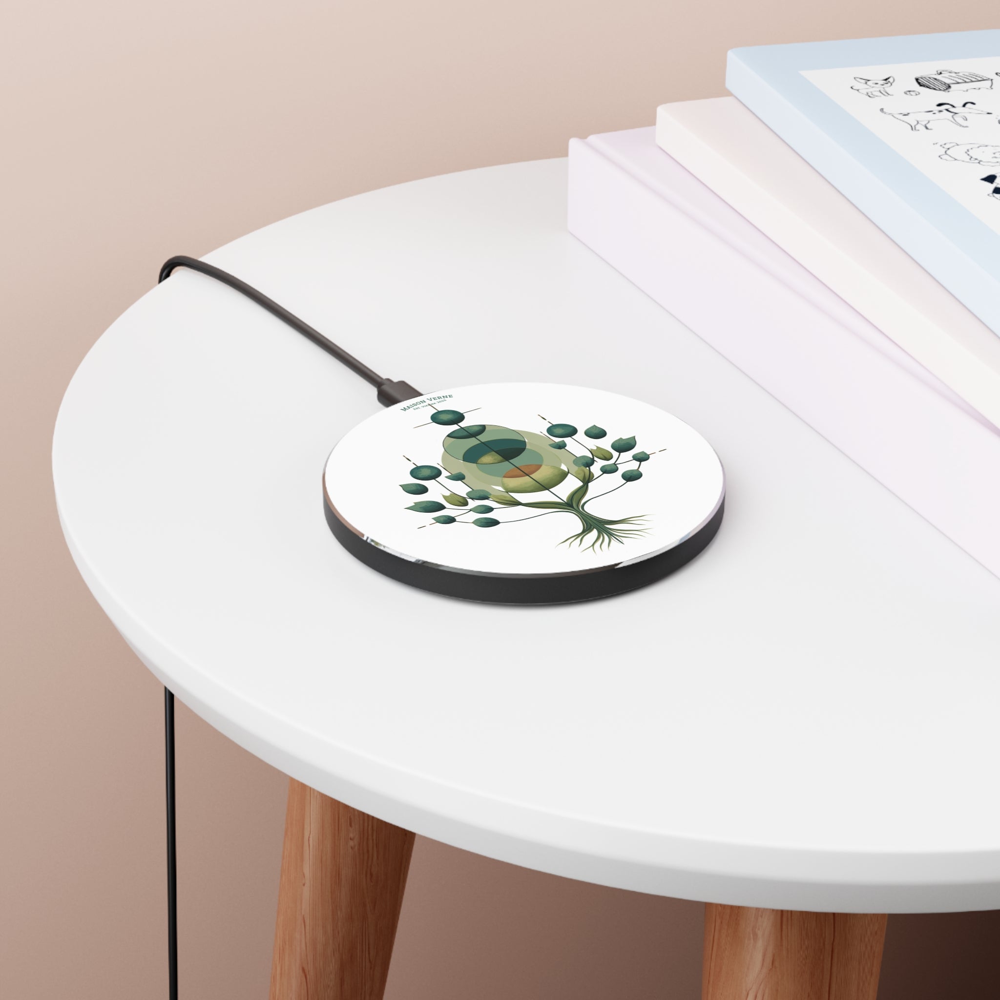 Maison Verne Wireless Charger "Verdant Pulse" - Cosmic Botanicals No. 46