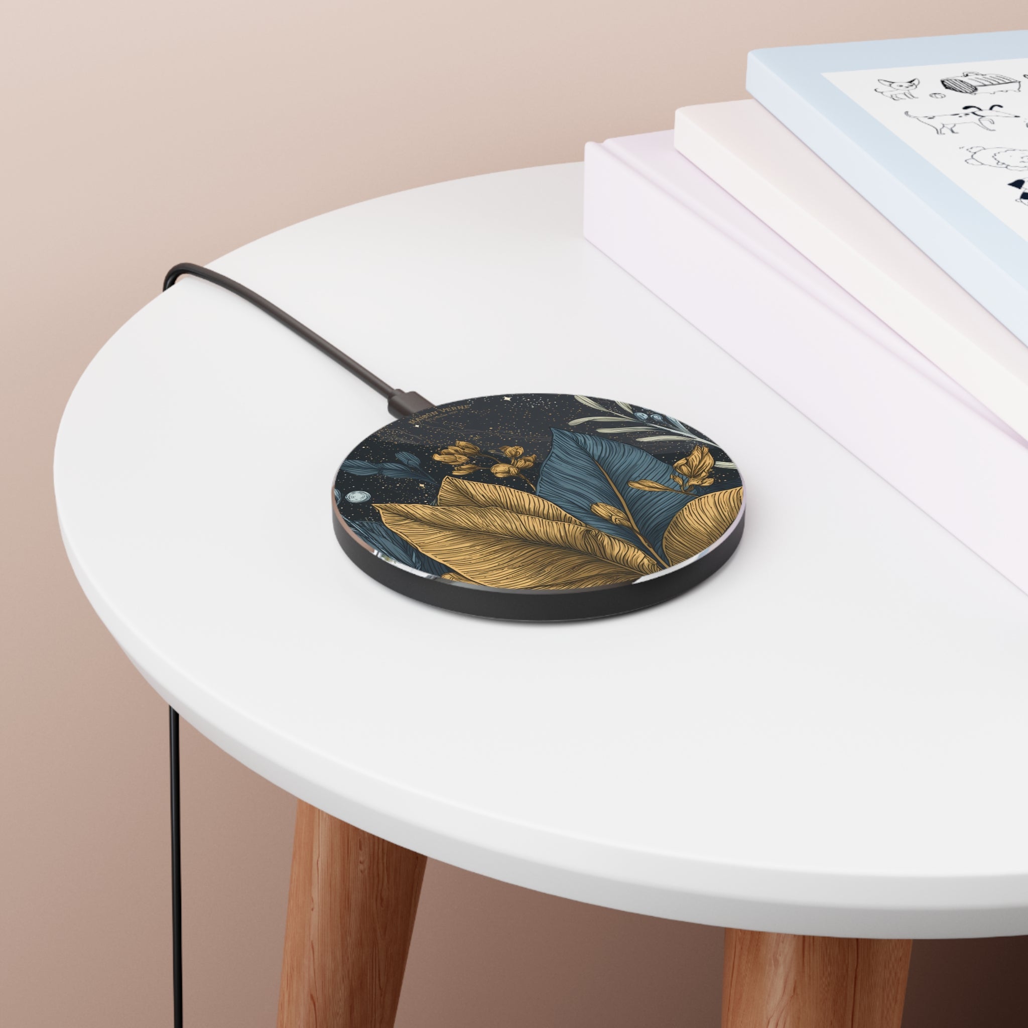 Maison Verne Wireless Charger "Golden Orbit" - Cosmic Botanicals No. 93