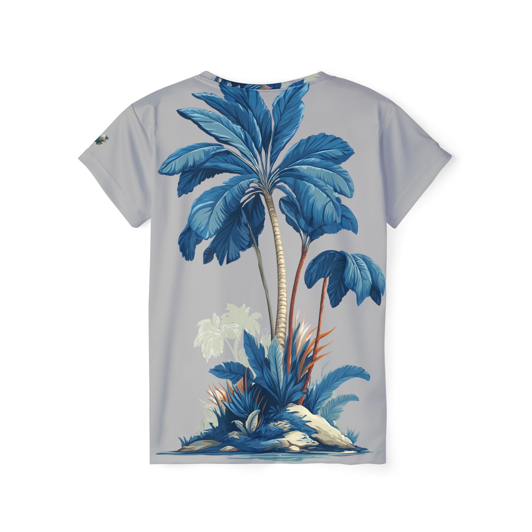 Women's T-shirt "Blue Tropic" - Wilderness Whisper No. 02 (silver gray) PLUS SIZE