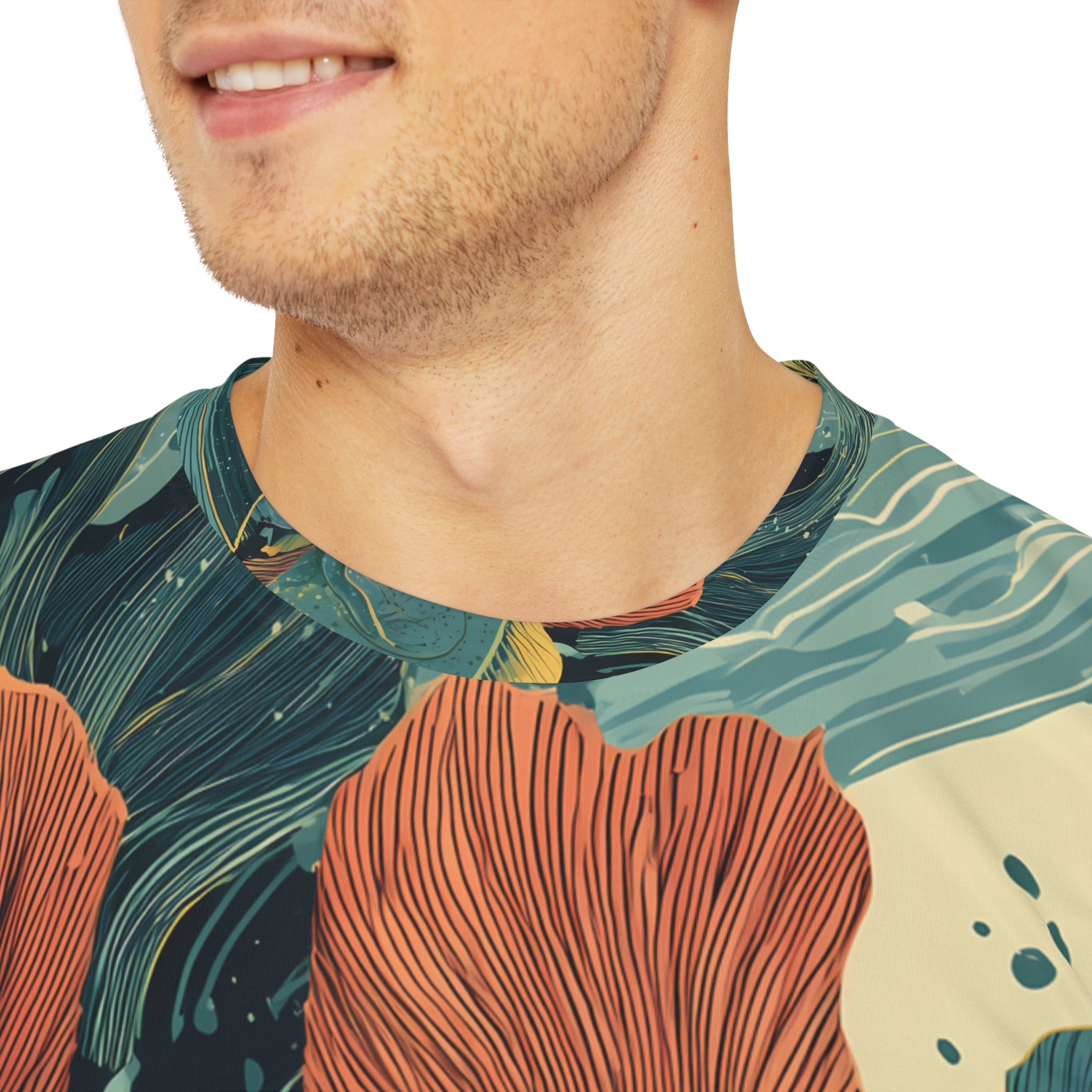 Men's Shirt "Verdant Currents", Cosmic Botanicals No. 65