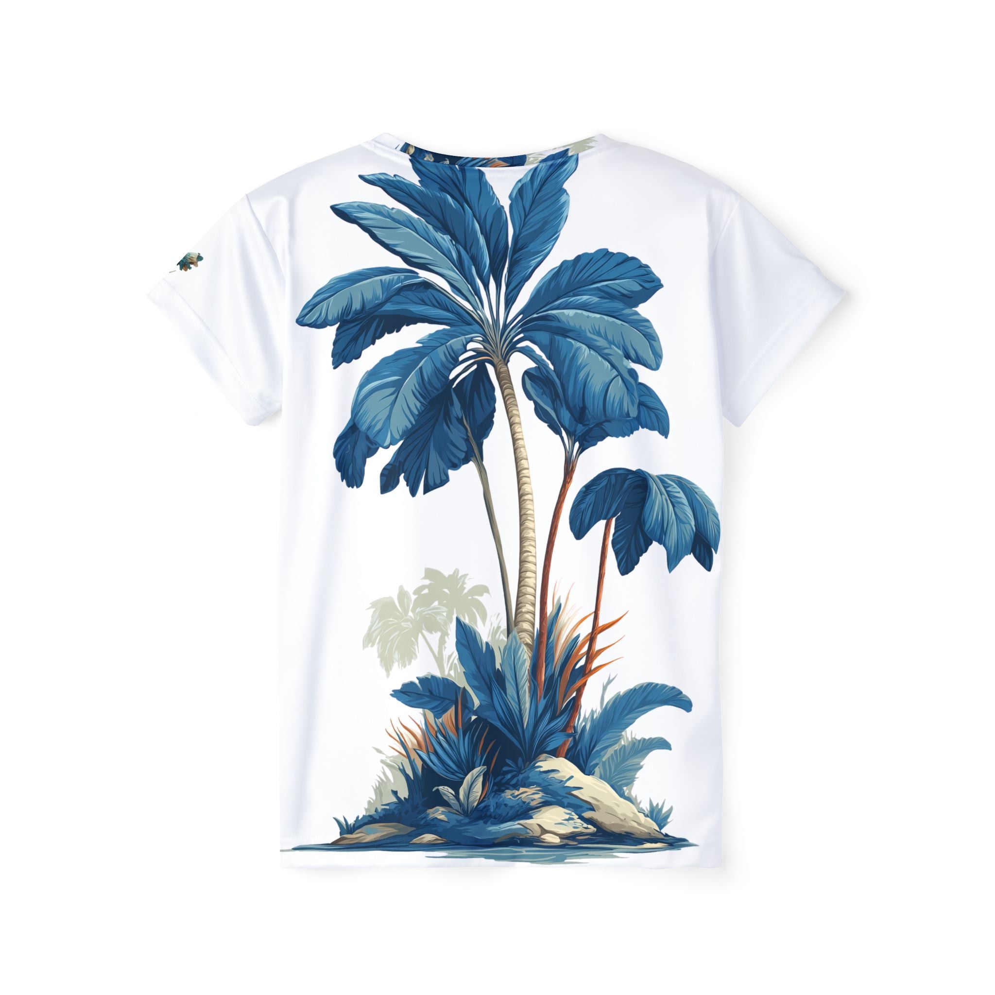 Women's T-shirt "Blue Tropic" - Wilderness Whisper No. 02 (white) PLUS SIZE
