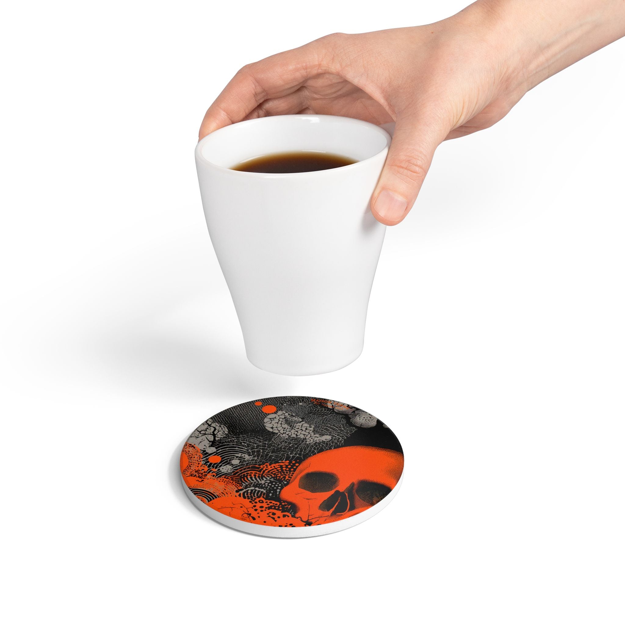 Maison Verne Halloween Ltd. Edition Keramik Untersetzer "Crimson Eclipse" - 🎃👻 Wicked Elegance No. 54 👻🎃