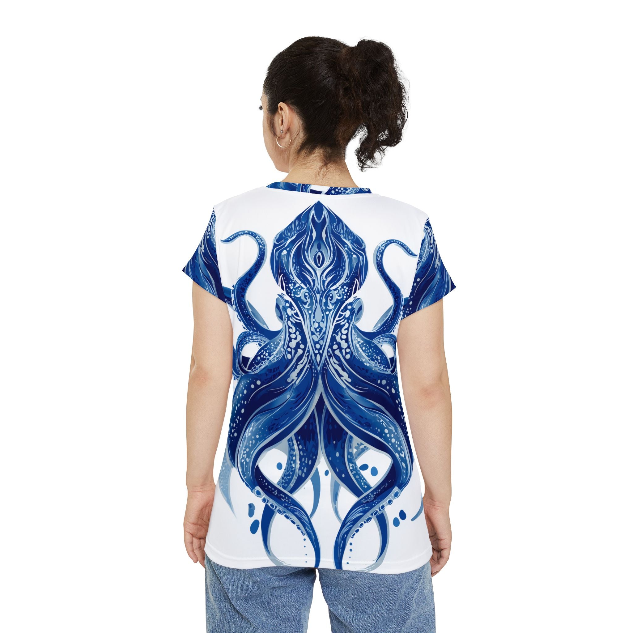 Women's Shirt "Deep Blue Bloom" - Opal Depths No. 32