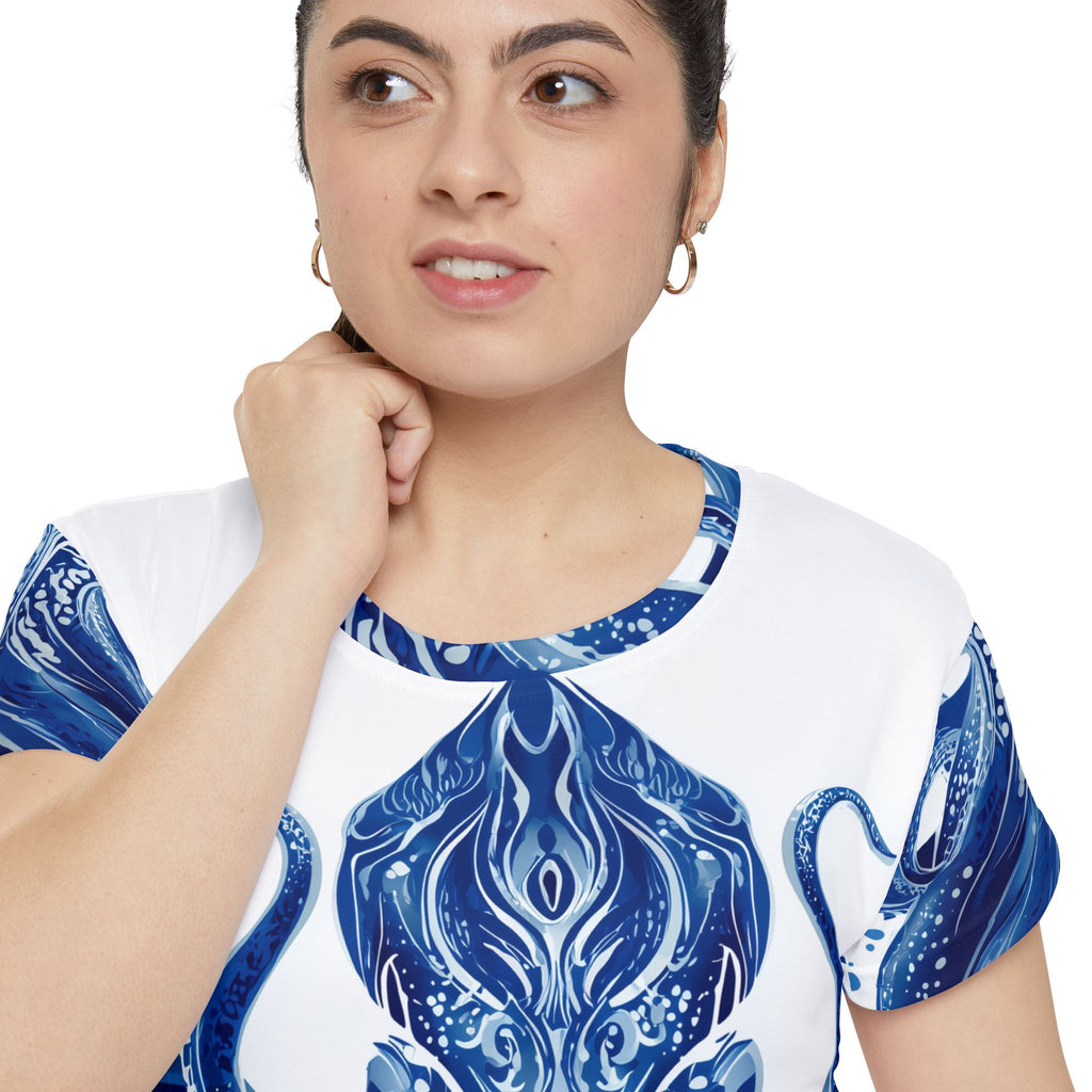 Women's Shirt "Deep Blue Bloom" - Opal Depths No. 32