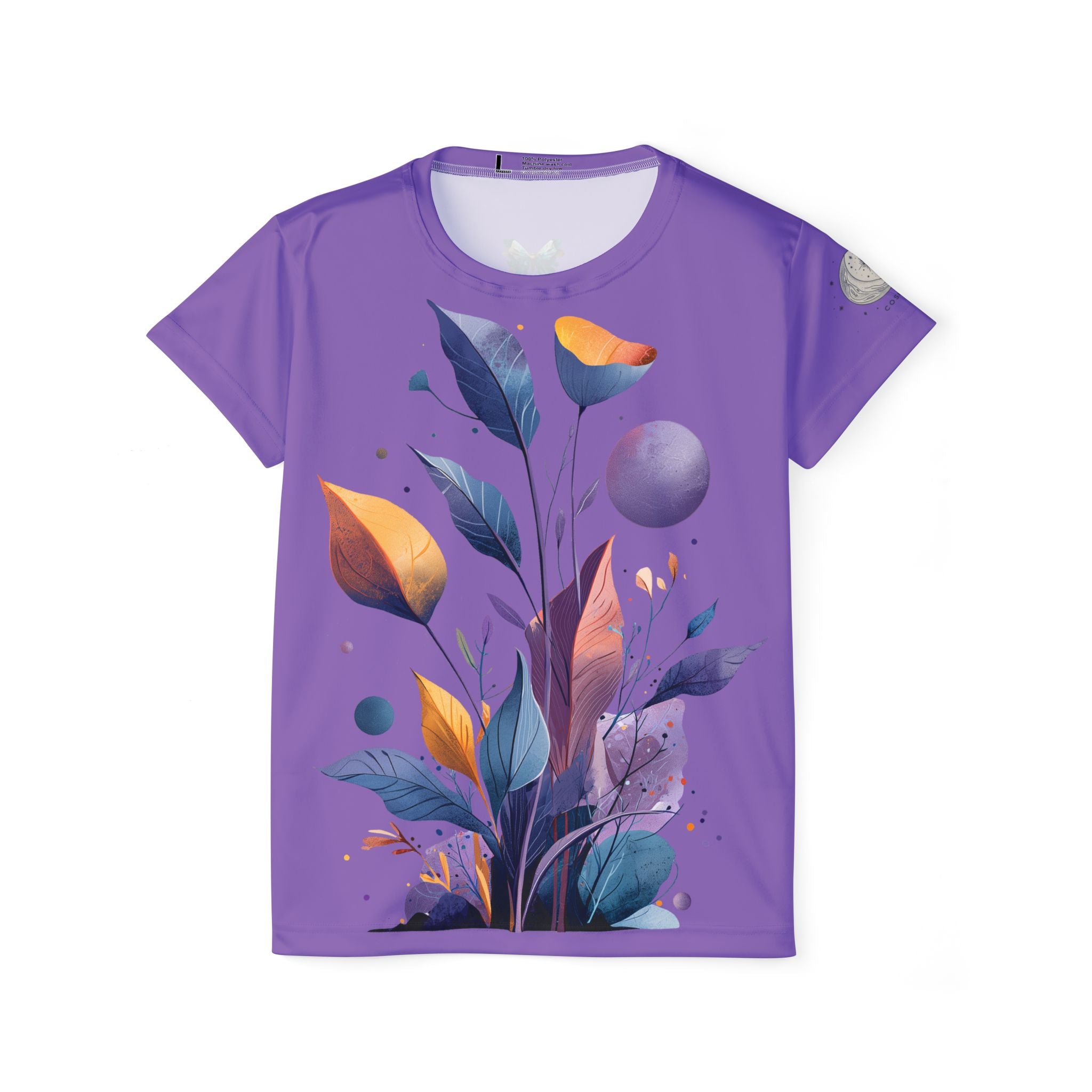 Plus Size Damen T-shirt "Celestial Bloom" - Cosmic Botanicals No. 30 (lila)