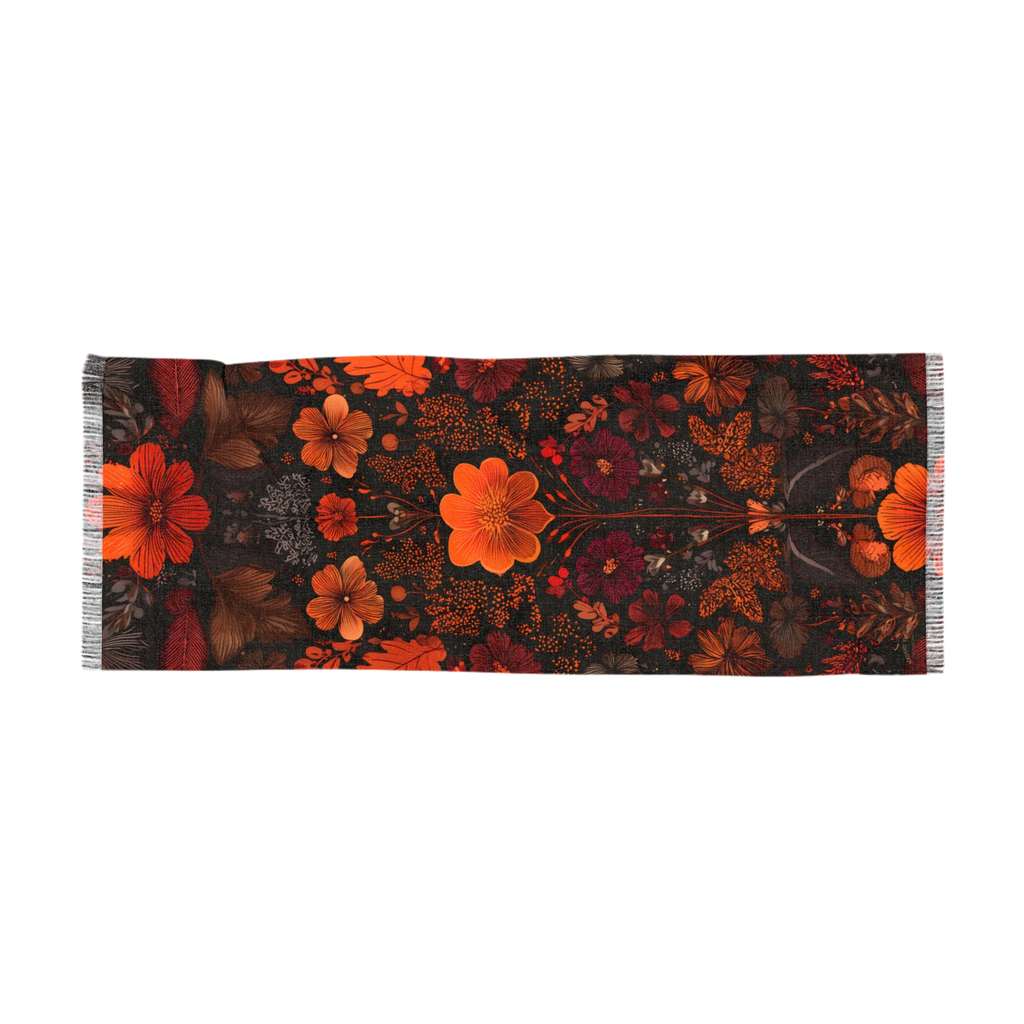 Lightweight scarf "Floral Reverie" - Golden Autumn No. 60