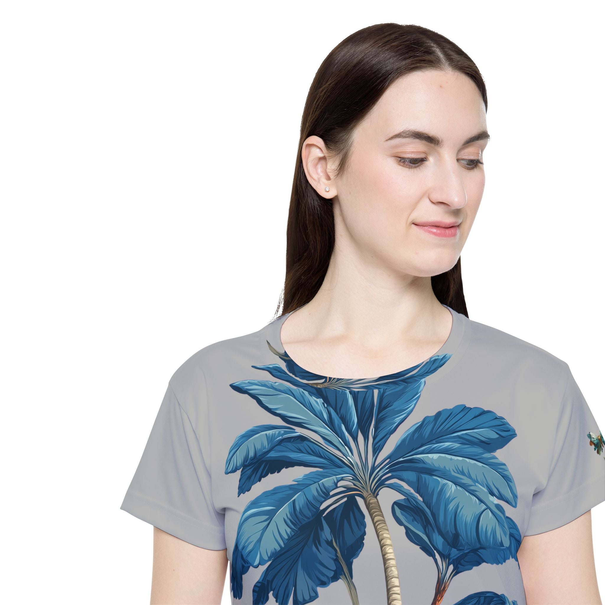 Women's T-shirt "Blue Tropic" - Wilderness Whisper No. 02 (silver gray)