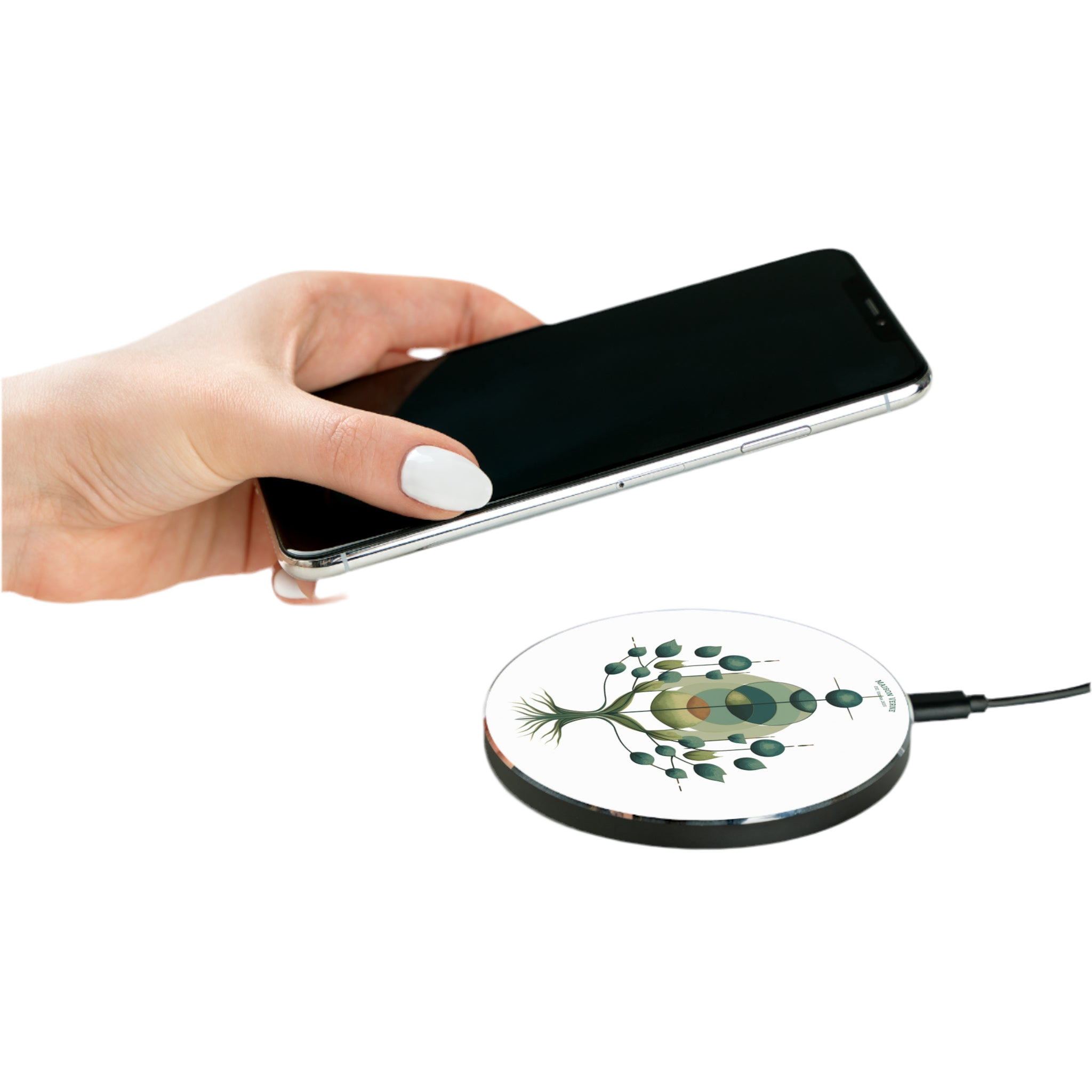Maison Verne Wireless Charger "Verdant Pulse" - Cosmic Botanicals No. 46
