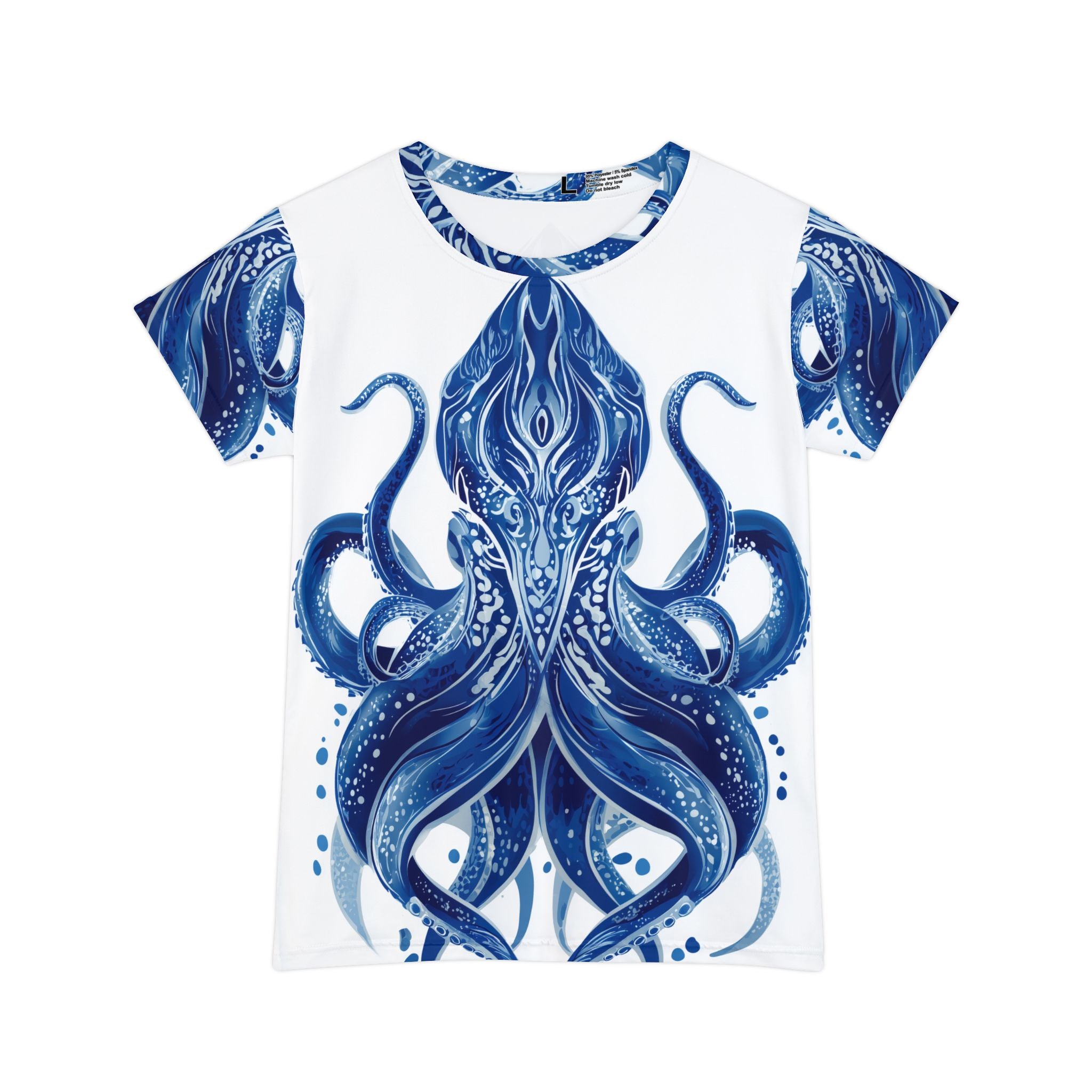 Women's Shirt "Deep Blue Bloom" - Opal Depths No. 32