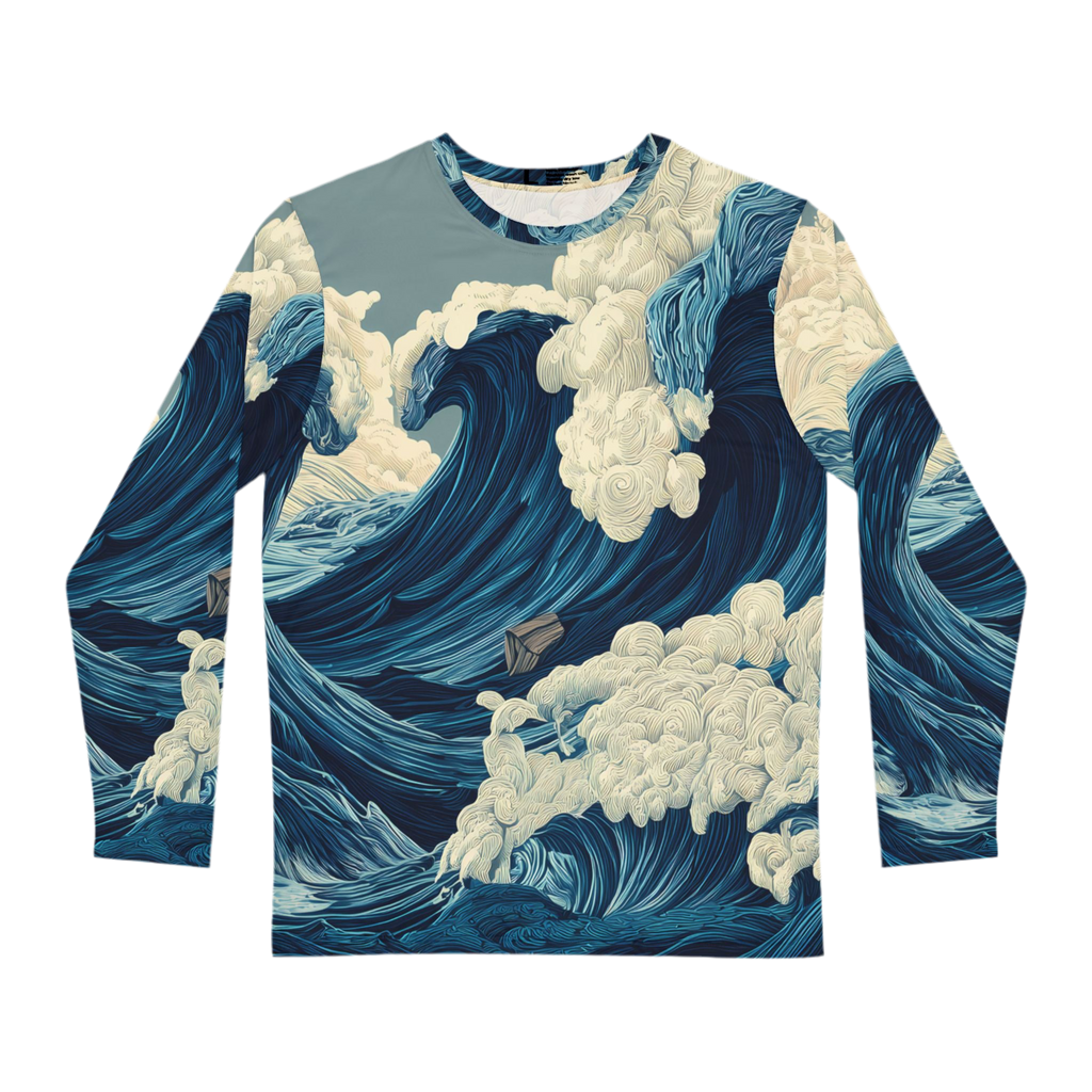 Maison Verne Plus Size Männer Long Sleeve Shirt - Opal Depths No. 38