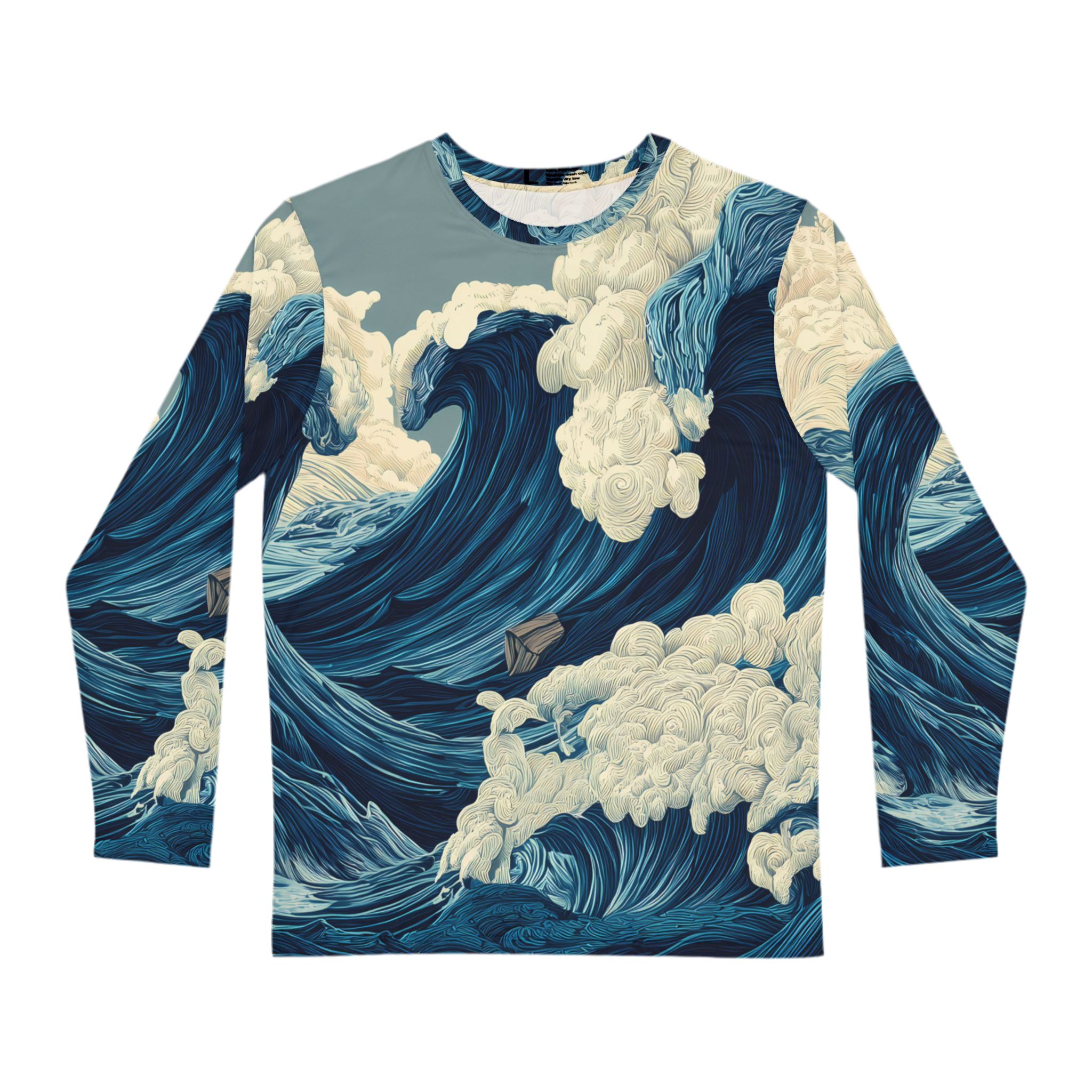 Maison Verne Plus Size Männer Long Sleeve Shirt - Opal Depths No. 38