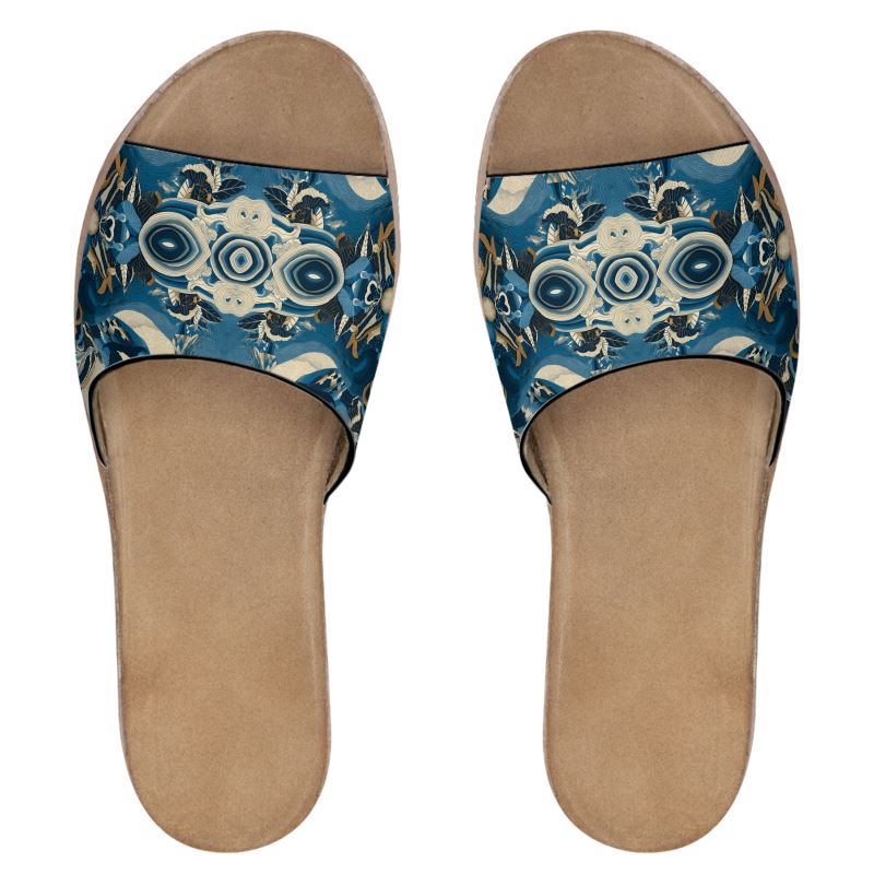 Womens Leather Sliders