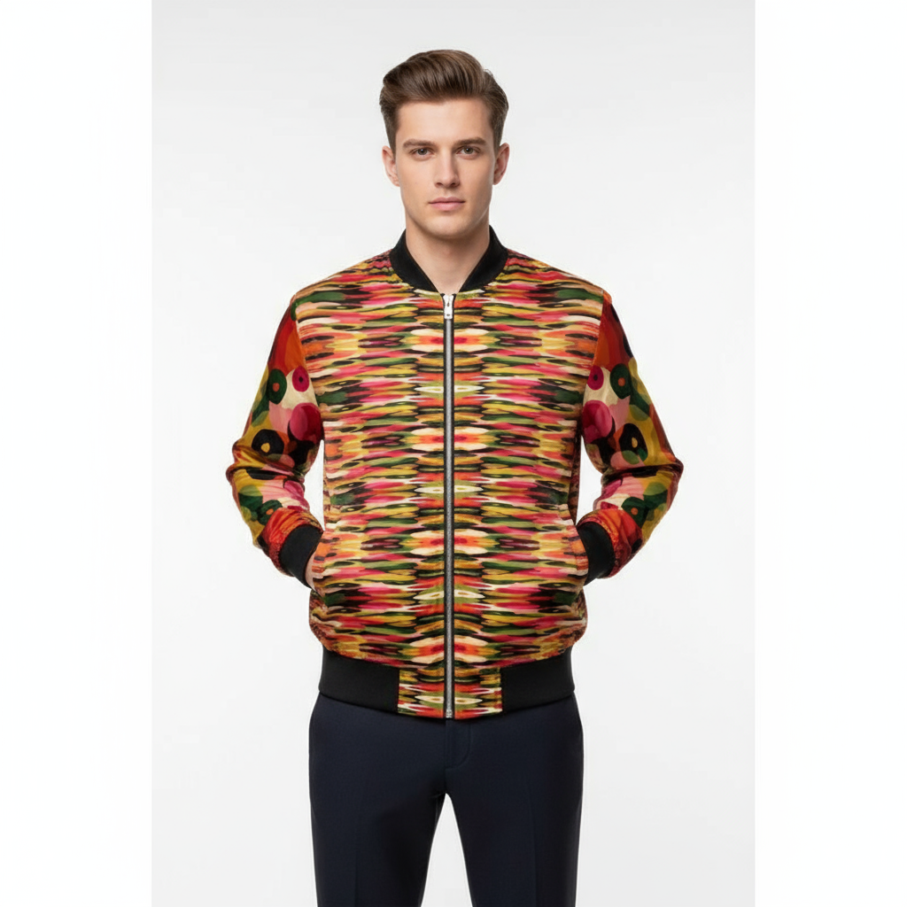 MV Couture Wende-Bomberjacke für Herren aus Seide - Wearable Art