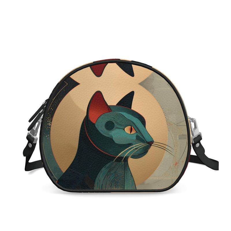 Runde Ledertasche