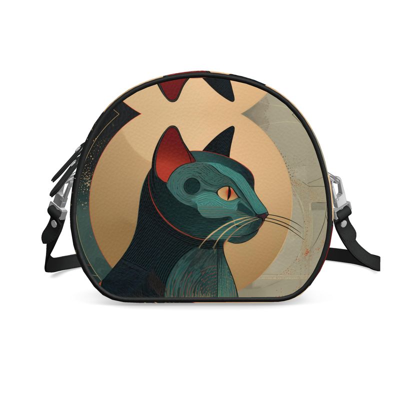Runde Ledertasche