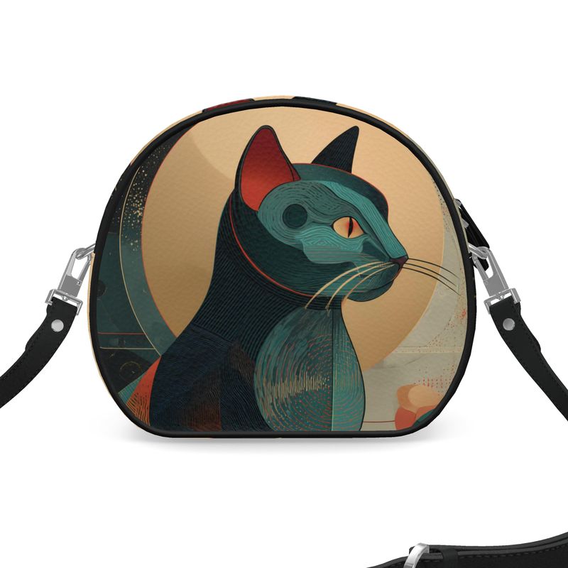 Runde Ledertasche