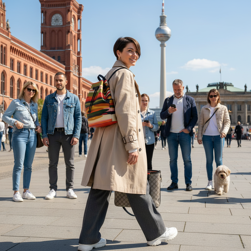 MV Couture Leder-Rucksack mit Kordelzug