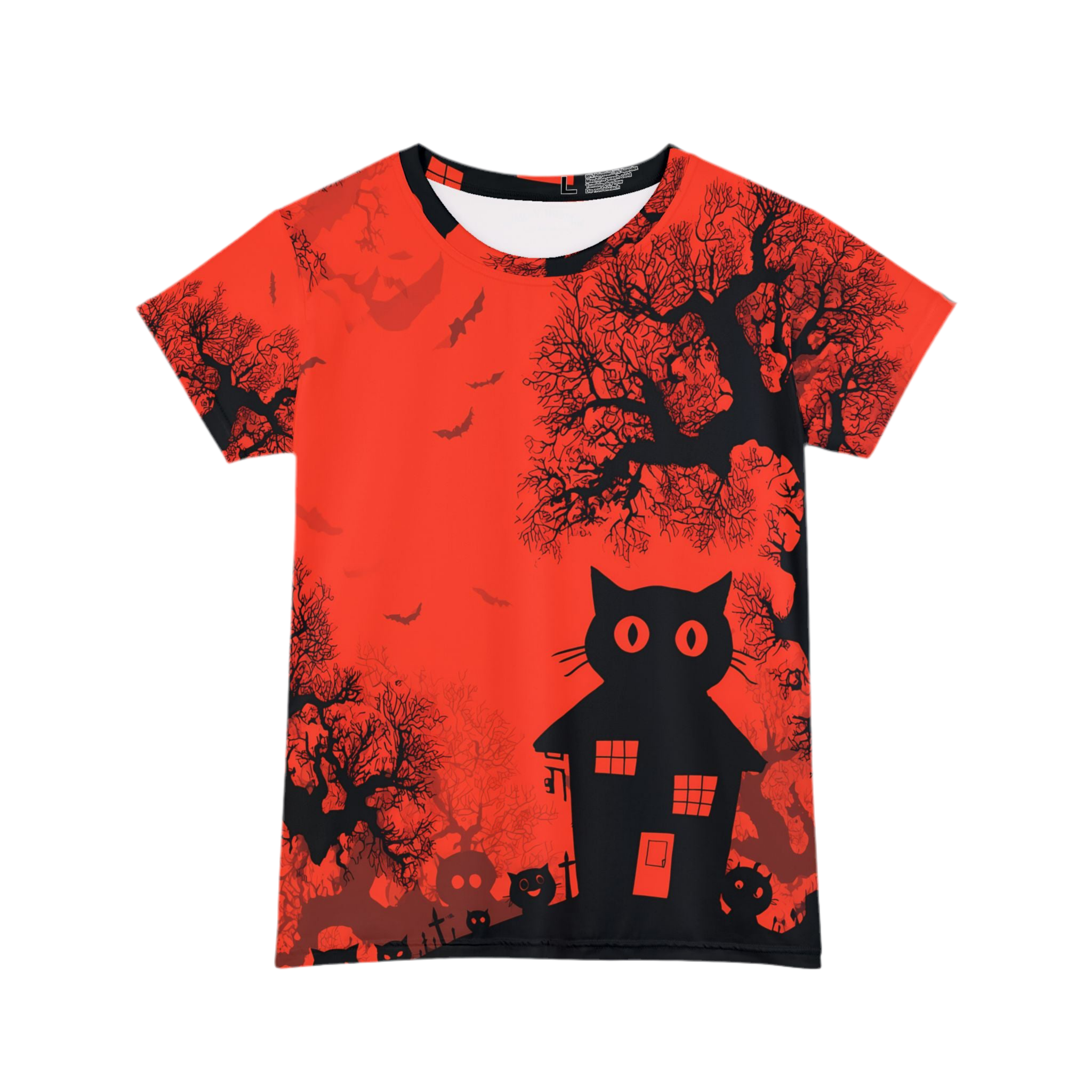 Maison Verne Halloween Ltd. Edition Plus Size Damen Shirt "Midnight Cats" - 🎃👻 Wicked Elegance No. 55 👻🎃