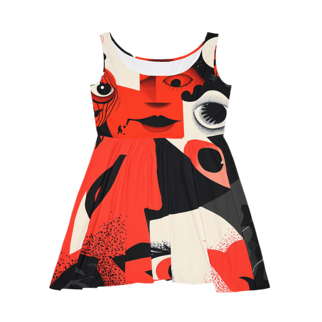 Maison Verne Halloween Ltd. Edition Damen Skater Kleid "Hallows Gaze" - 🎃👻 Wicked Elegance No. 64 👻🎃