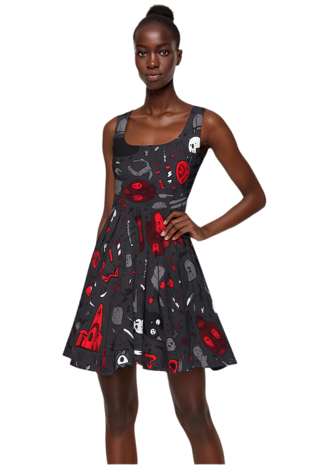 Maison Verne Halloween Ltd. Edition Skater Kleid "Midnight Mischief" - 🎃👻 Wicked Elegance No. 74 👻🎃