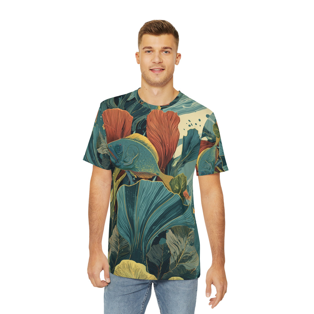 Men's Shirt "Verdant Currents", Cosmic Botanicals No. 65