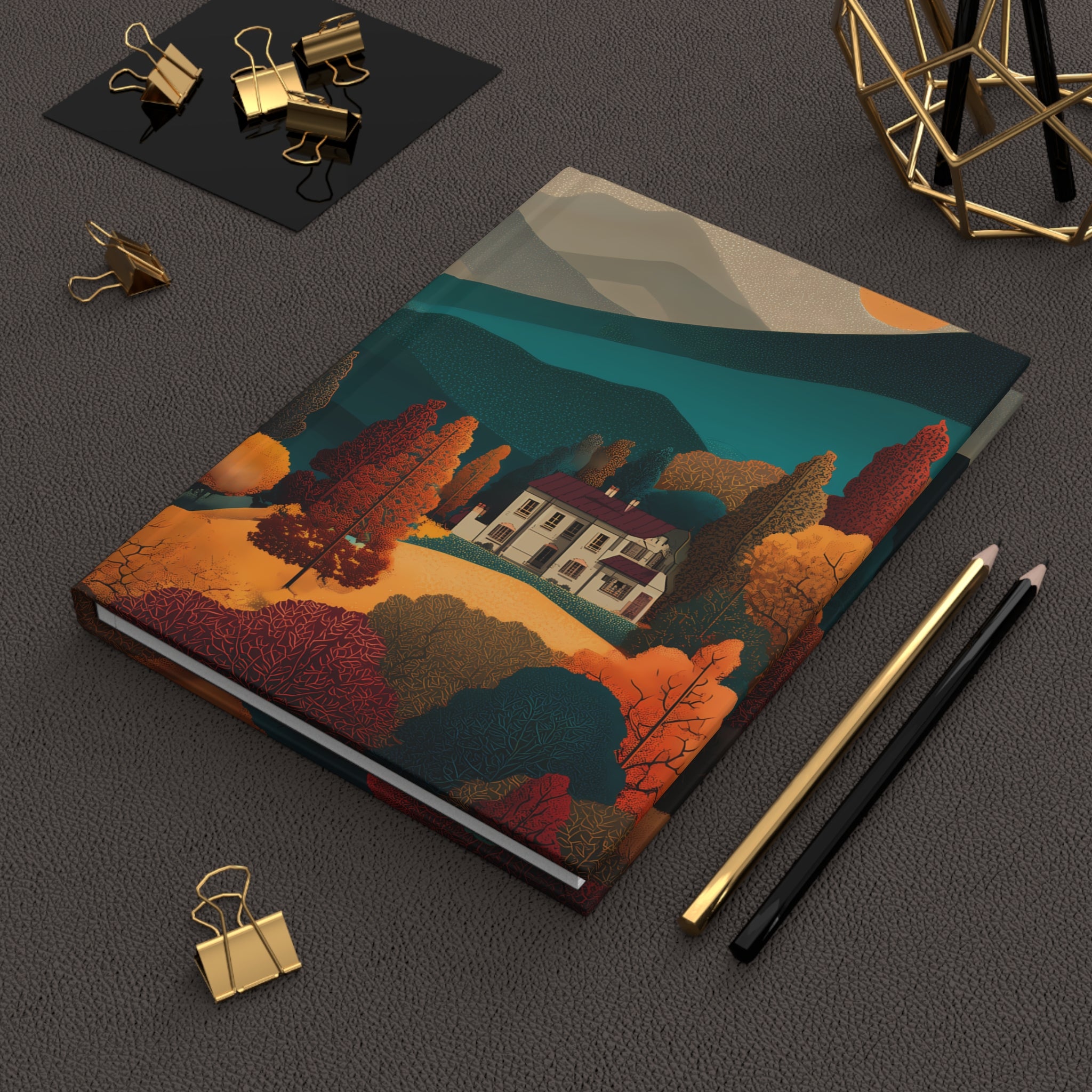Maison Verne Hardcover Journal "Twilight over Golden Hills" - Golden Autumn No. 20