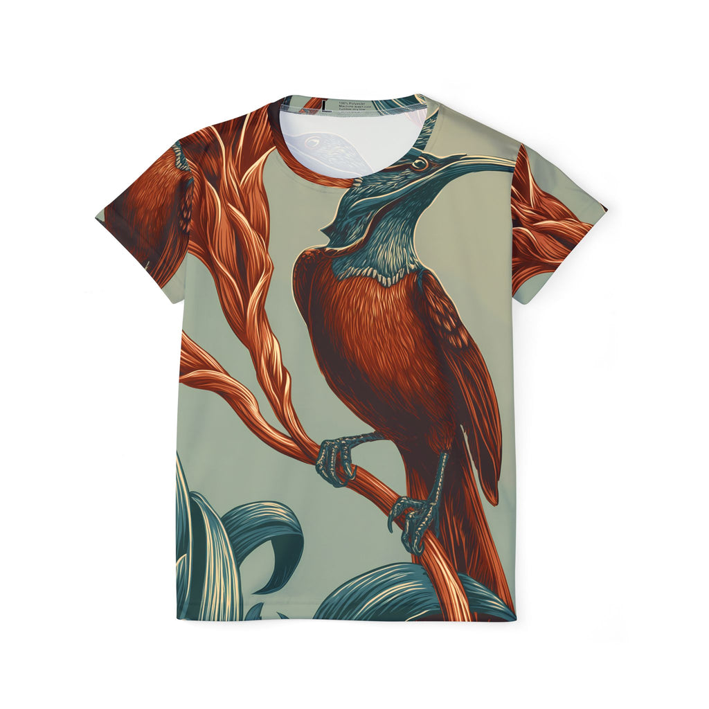 Women's T-shirt "Crimson Sentinel" - Wilderness Whisper No. 46 PLUS SIZE